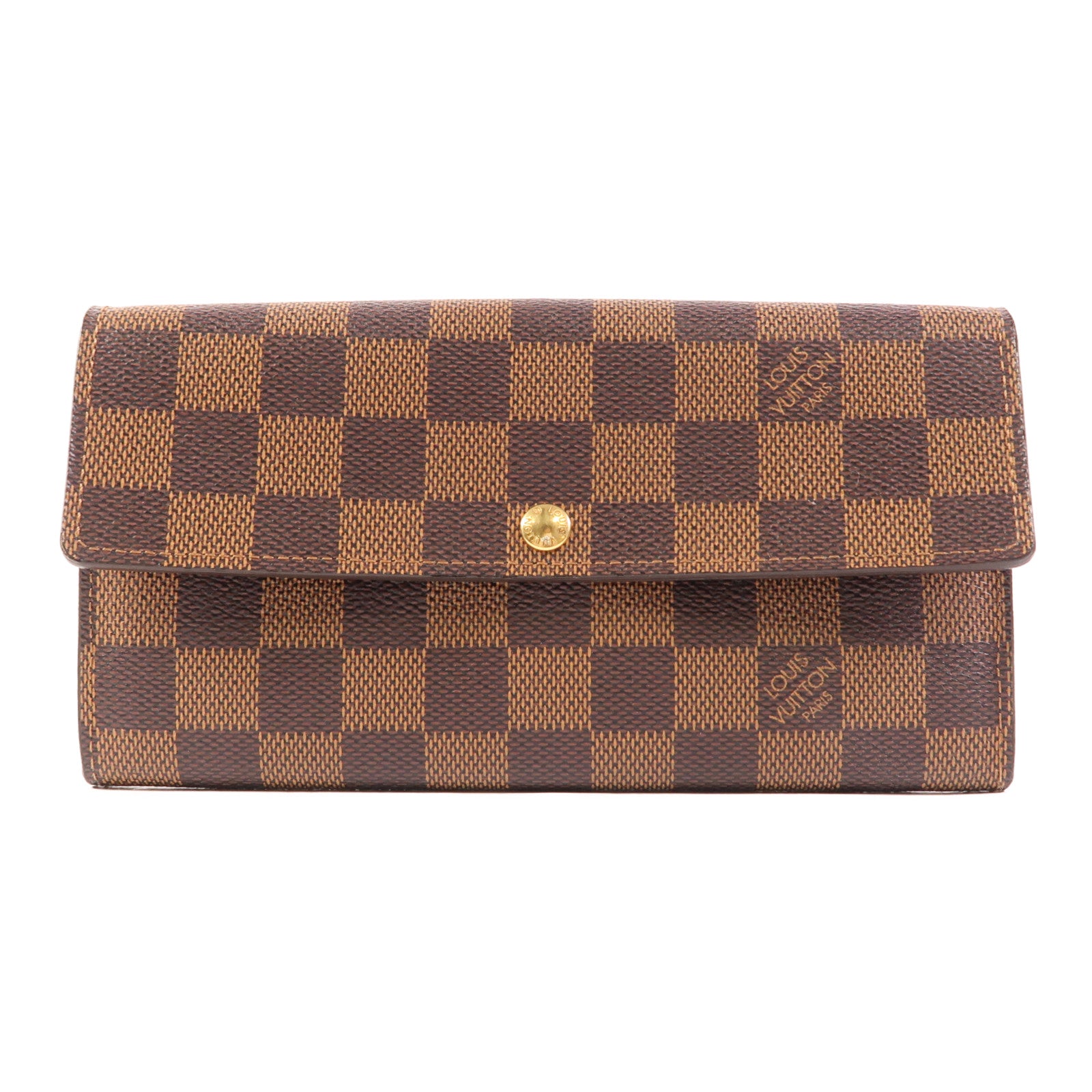 LOUIS VUITTON Damier Long Wallet金扣長錢包