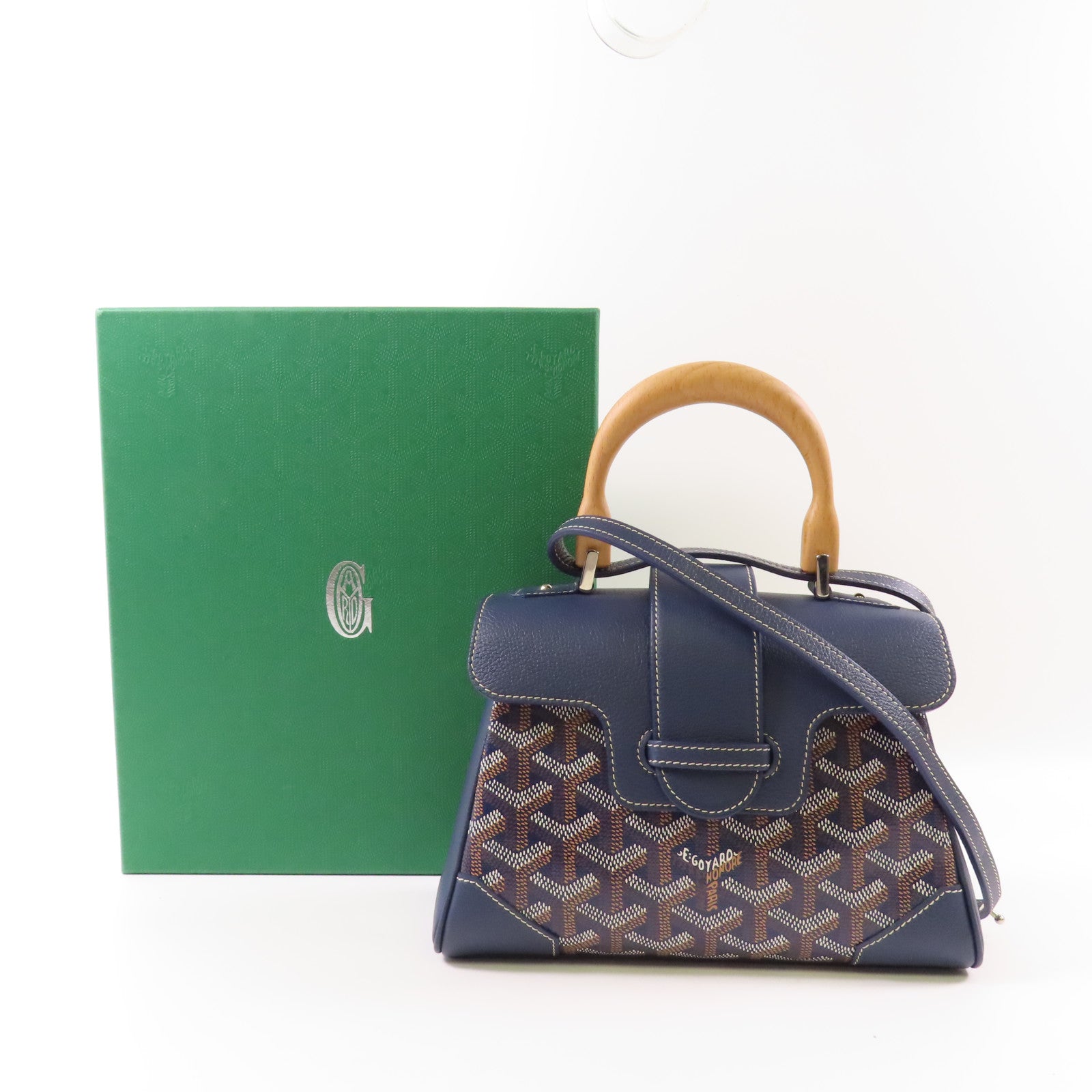 GOYARD SHW Saigon Souple Mini 2 Way Bag SAIGONMINTY07CL07P Coated Canvas Navy
