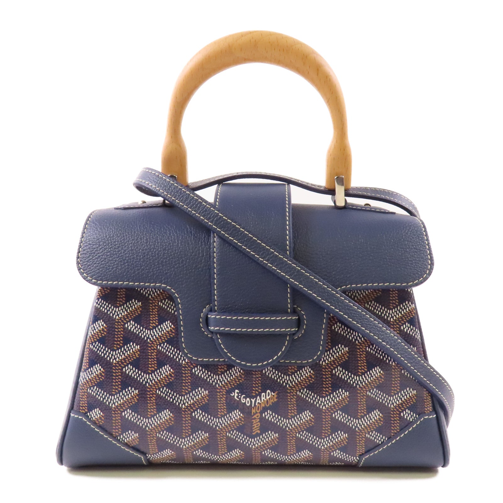 GOYARD SHW Saigon Souple Mini 2 Way Bag SAIGONMINTY07CL07P Coated Canvas Navy