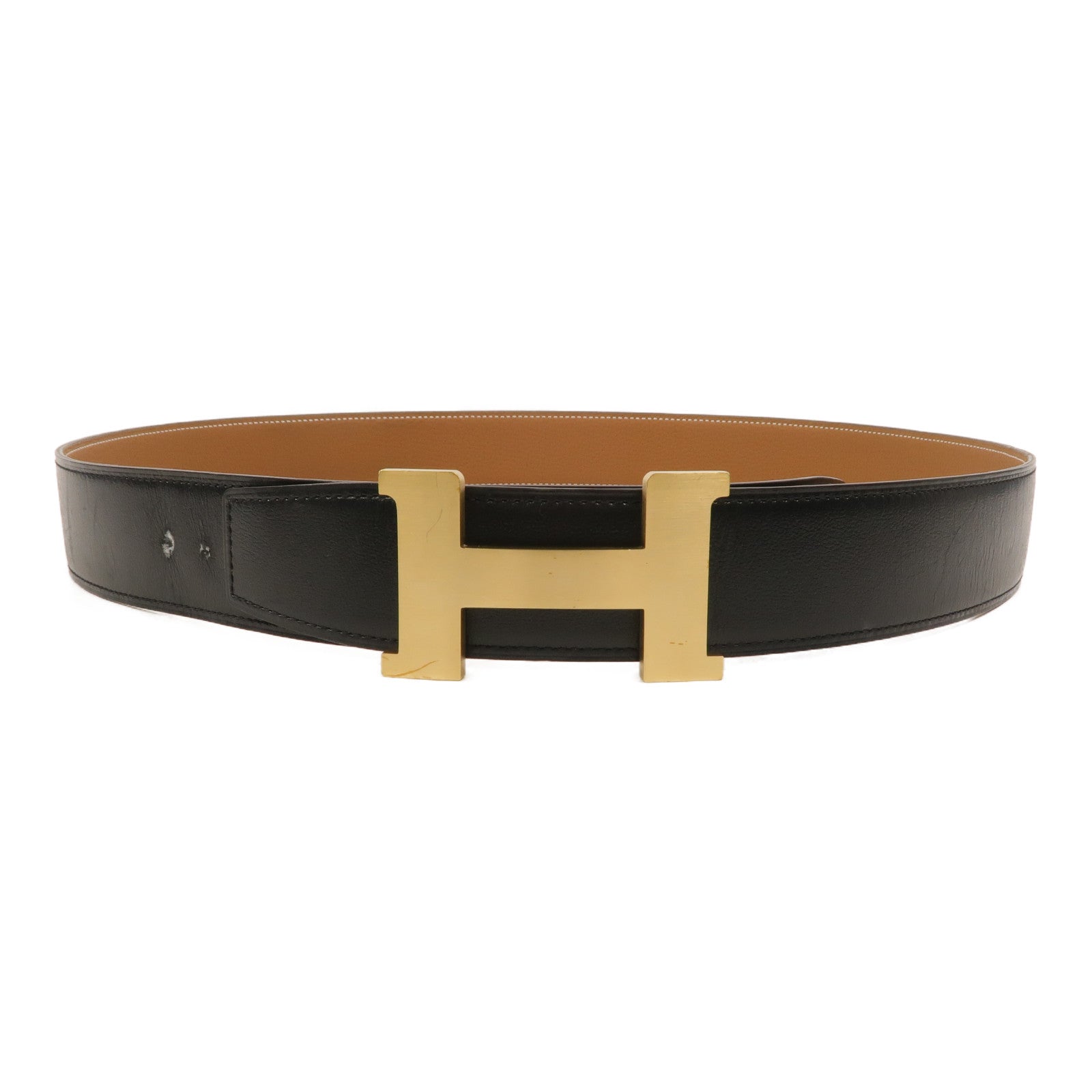 HERMES Swift/Epsom皮革Constance H Logo Reversible Buckle Belt皮帶Noir/Gold