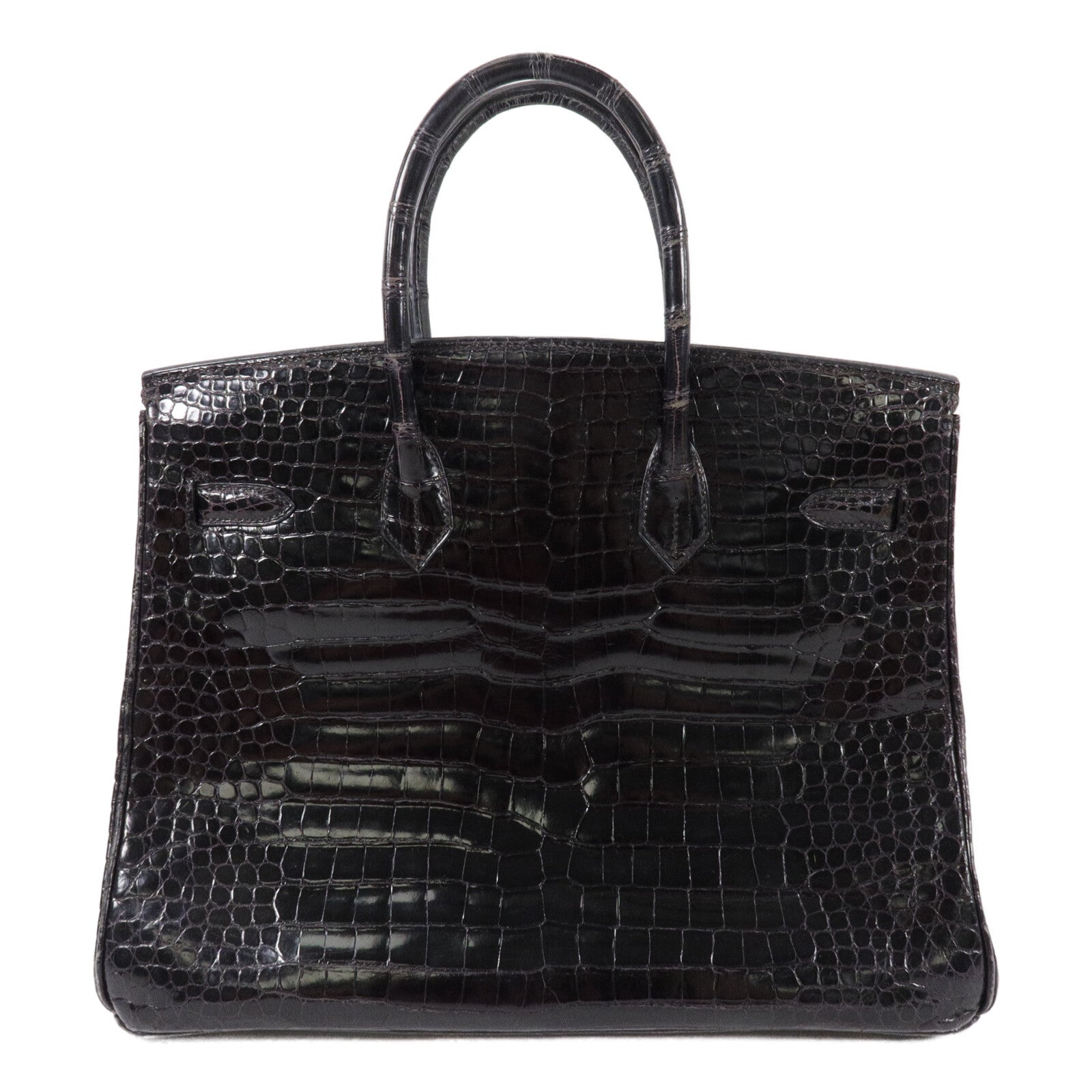 HERMES 鱷魚皮革Birkin 35手挽袋Noir