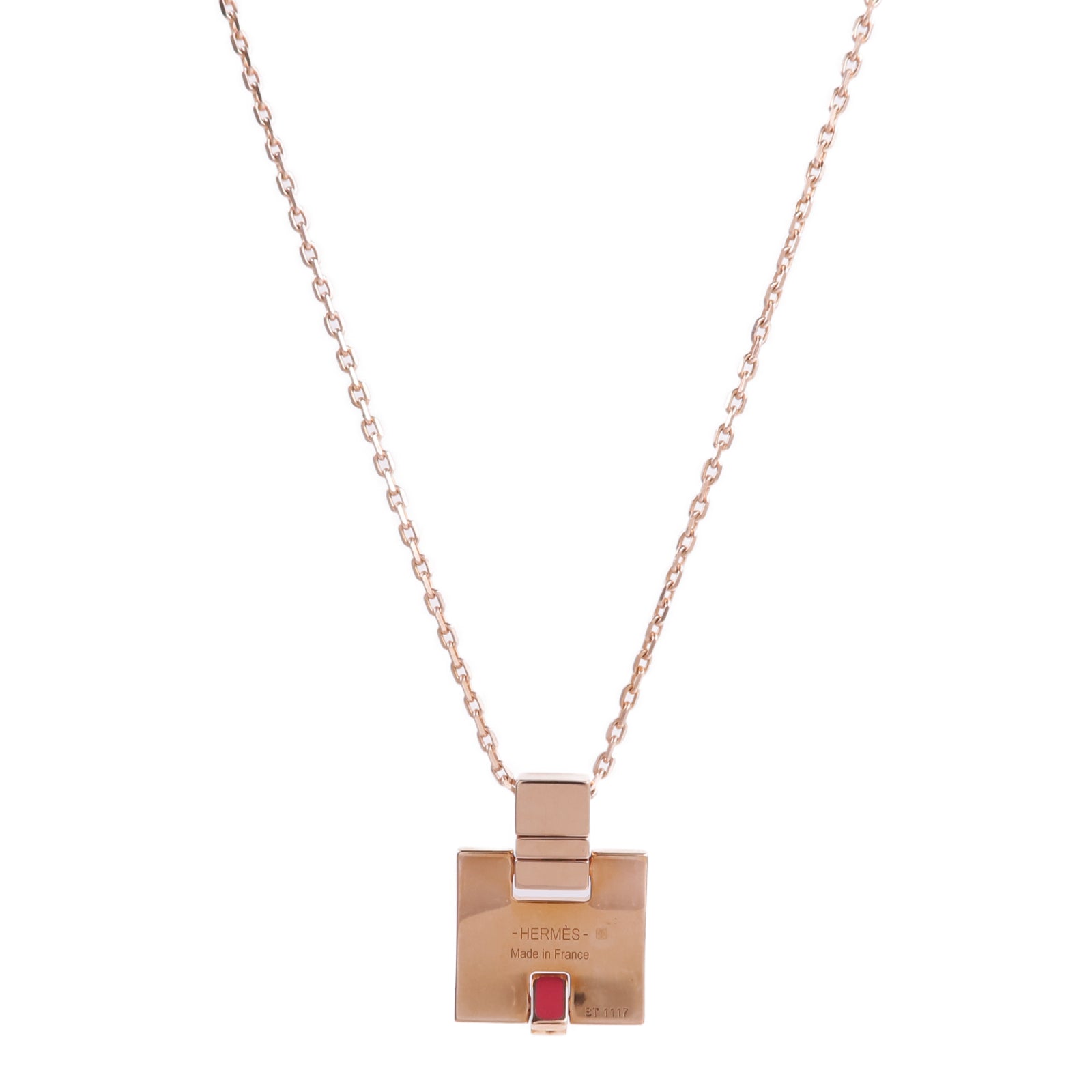 HERMES 金屬Eileen Pendant項鍊Framboise