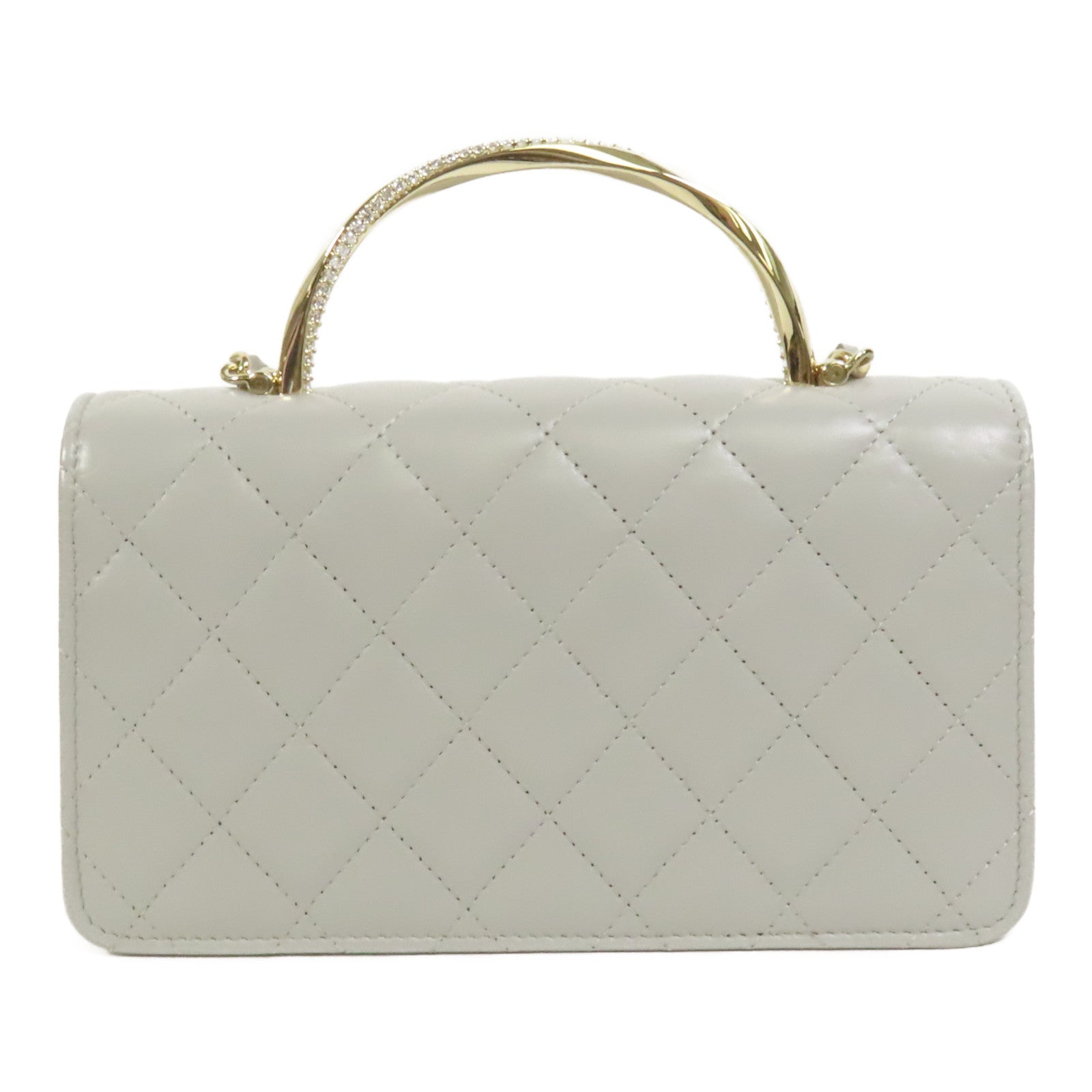 CHANEL 羊皮皮革Chain Shoulder金扣手挽肩背兩用袋