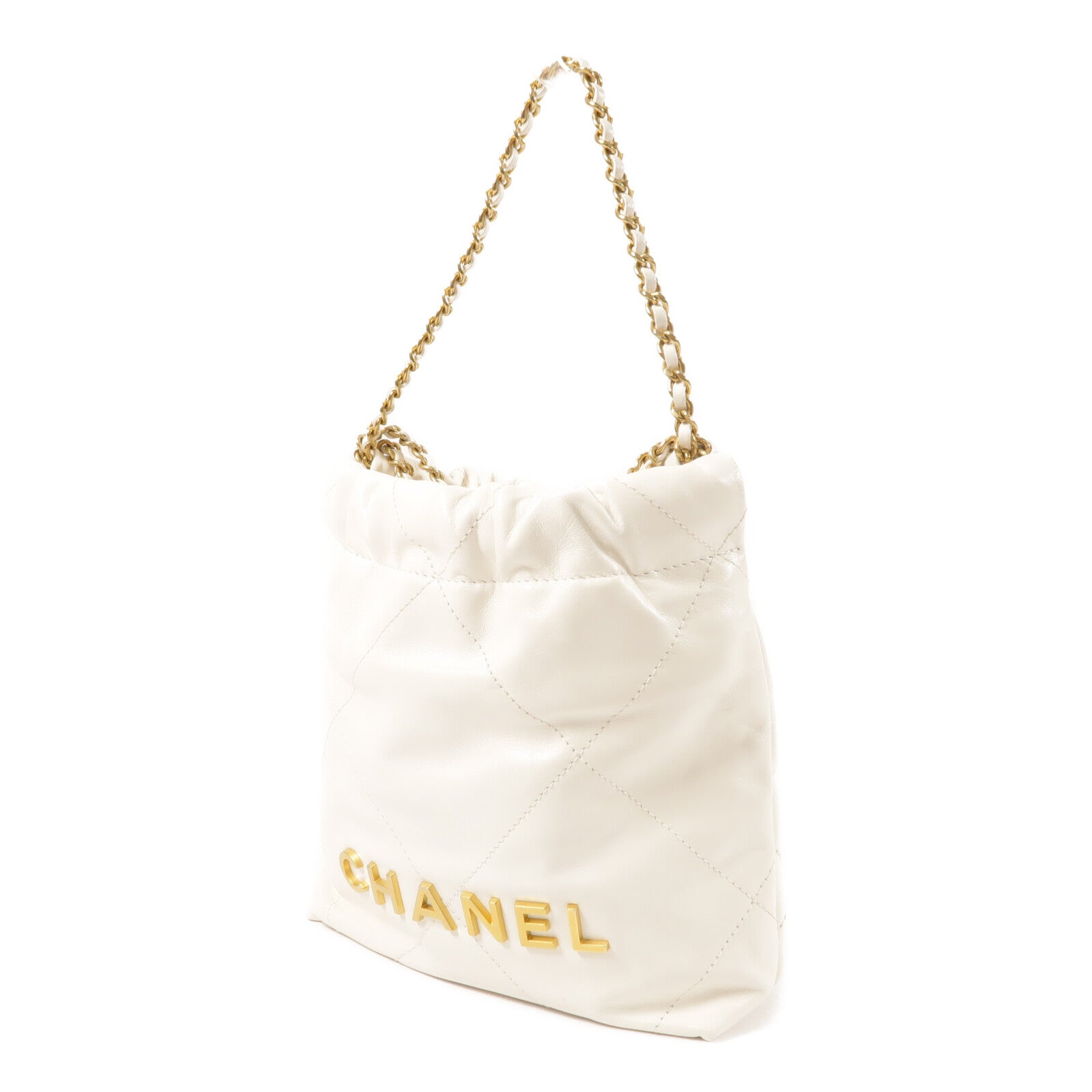 CHANEL 羊皮皮革C22 Mini金扣手挽肩背兩用袋