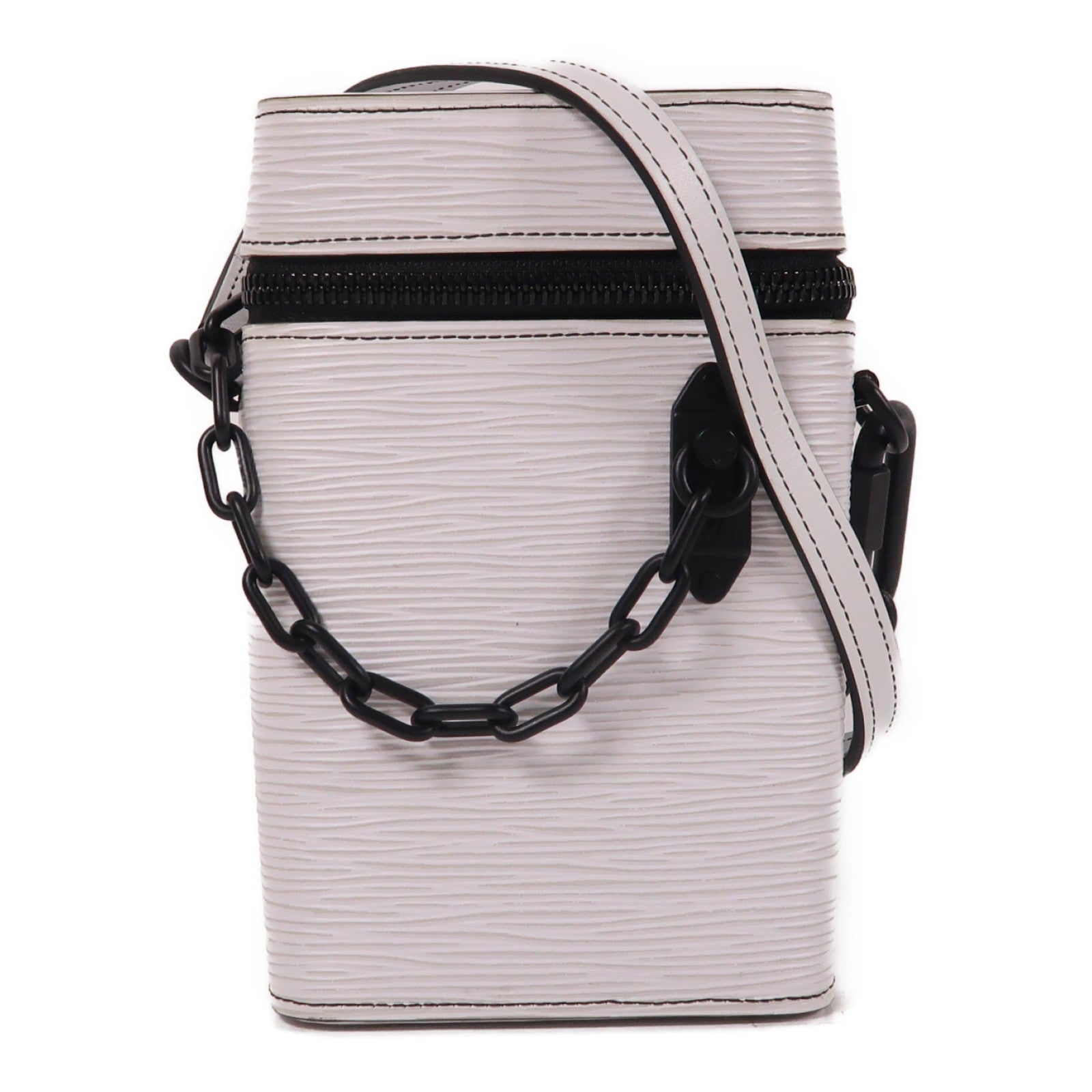 LOUIS VUITTON ルイヴィトン フォンボックス エピ レザー チェーン ショルダーバッグ ブラック金具 ホワイト M68791 LOUIS VUITTON - ルイヴィトン ショルダーバッグ エピ フォンボックス