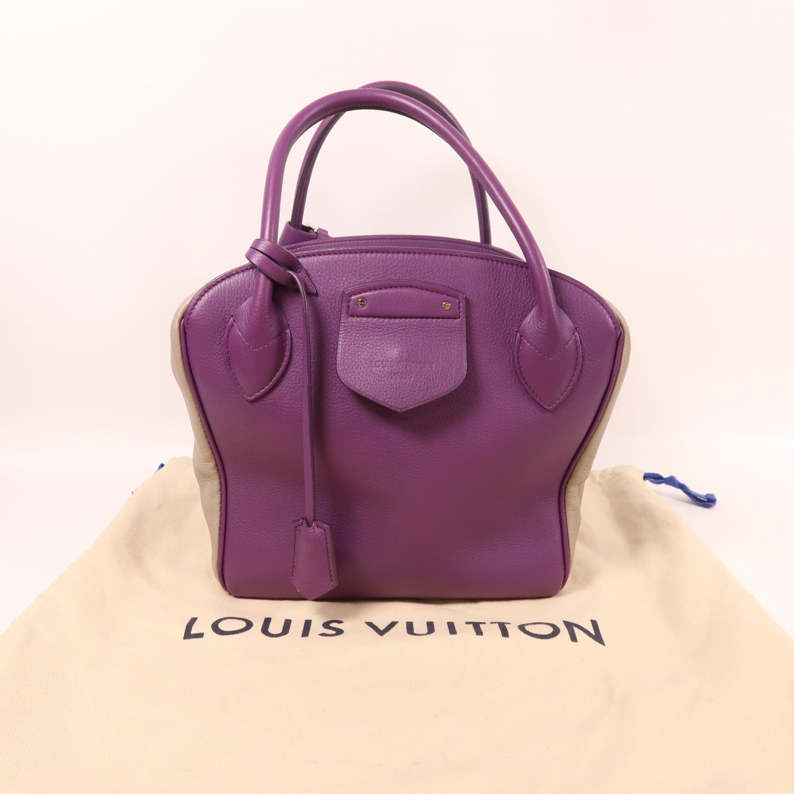LOUIS VUITTON (PRICE DOWN) LV SHW Milaris Hand Bag Leather Purple/Grey
