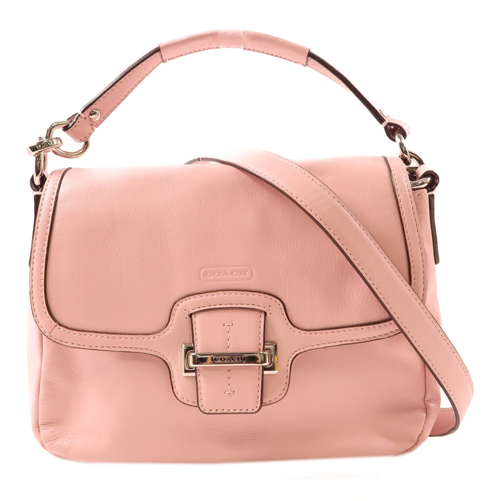 COACH SHW 2 Way Shoulder Bag Handbag Calfskin Leather Pink