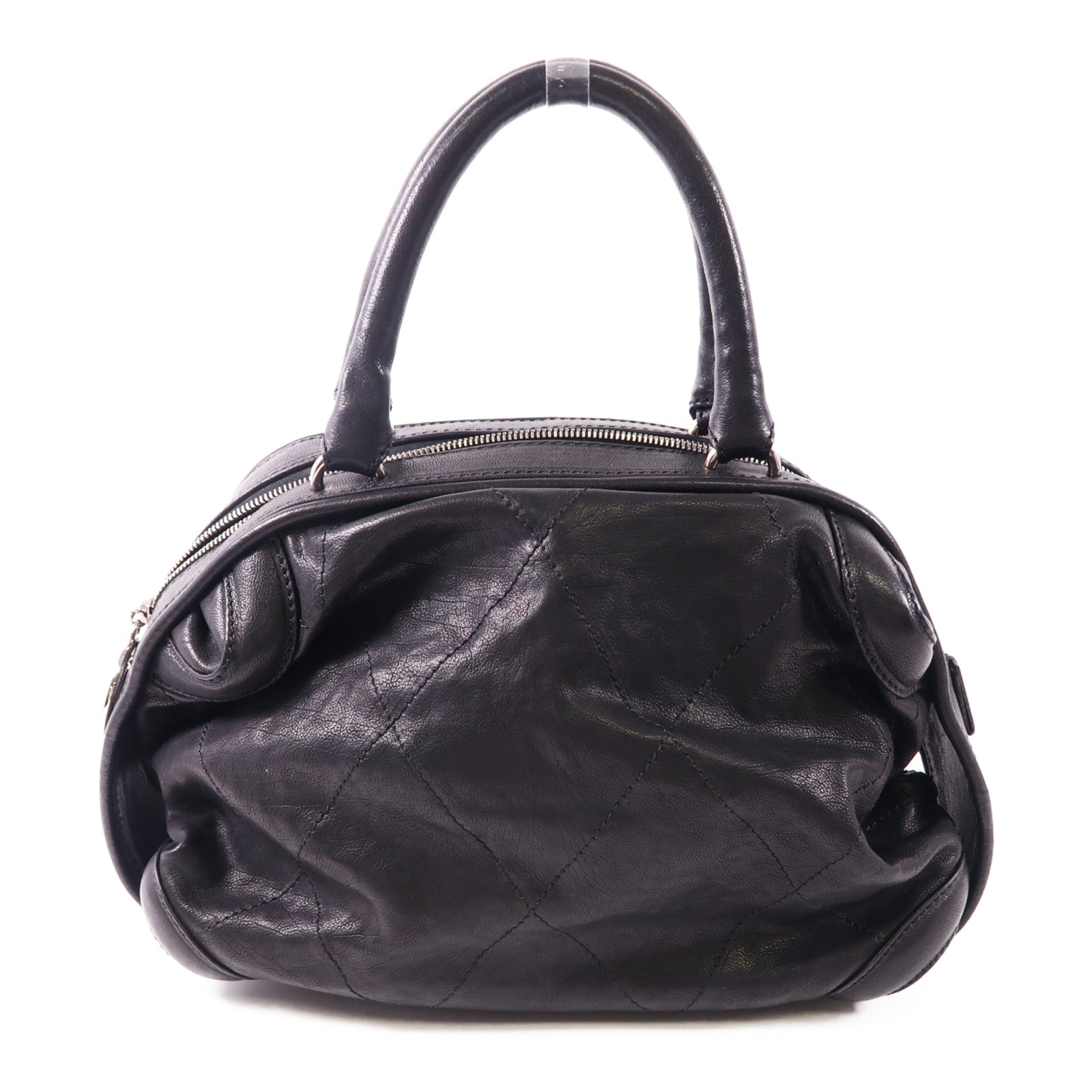 CHANEL 牛皮皮革Hand Bag銀扣手挽袋