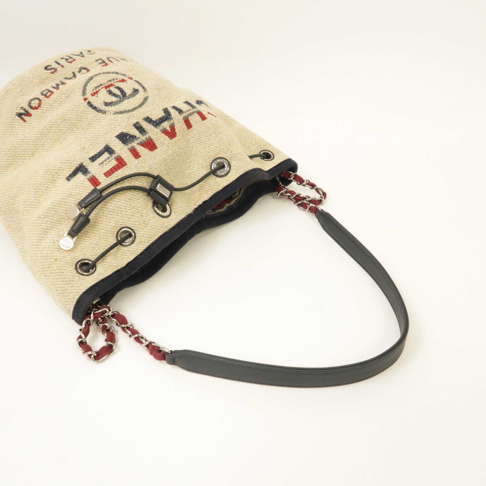 CHANEL (PRICE DOWN) CC SHW Bucket Bag Shoulder Bag Canvas Beige