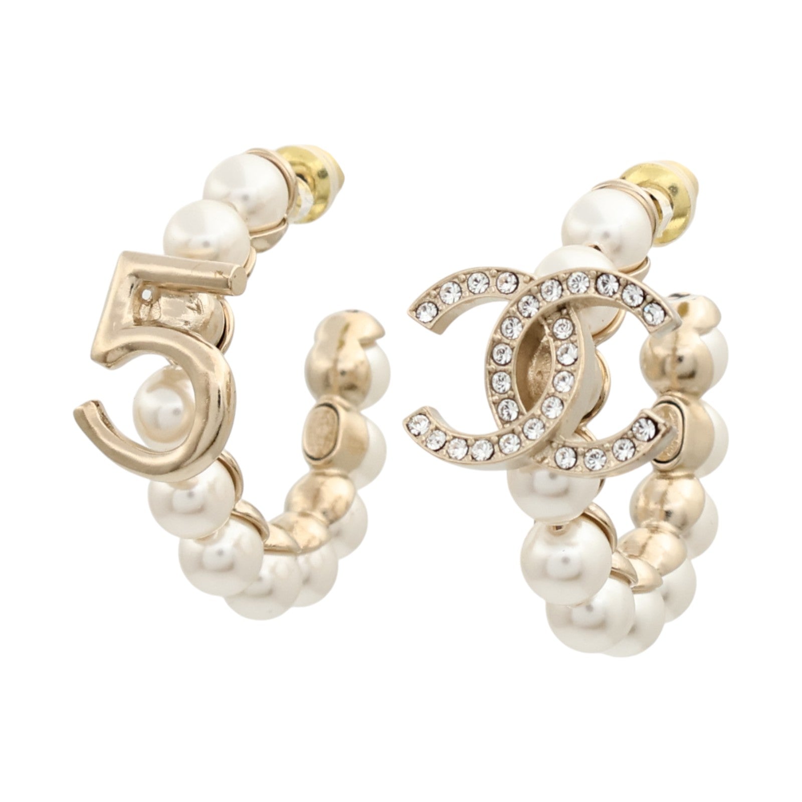 CHANEL 金屬/仿珍珠Pearl Wreath Earrings耳環