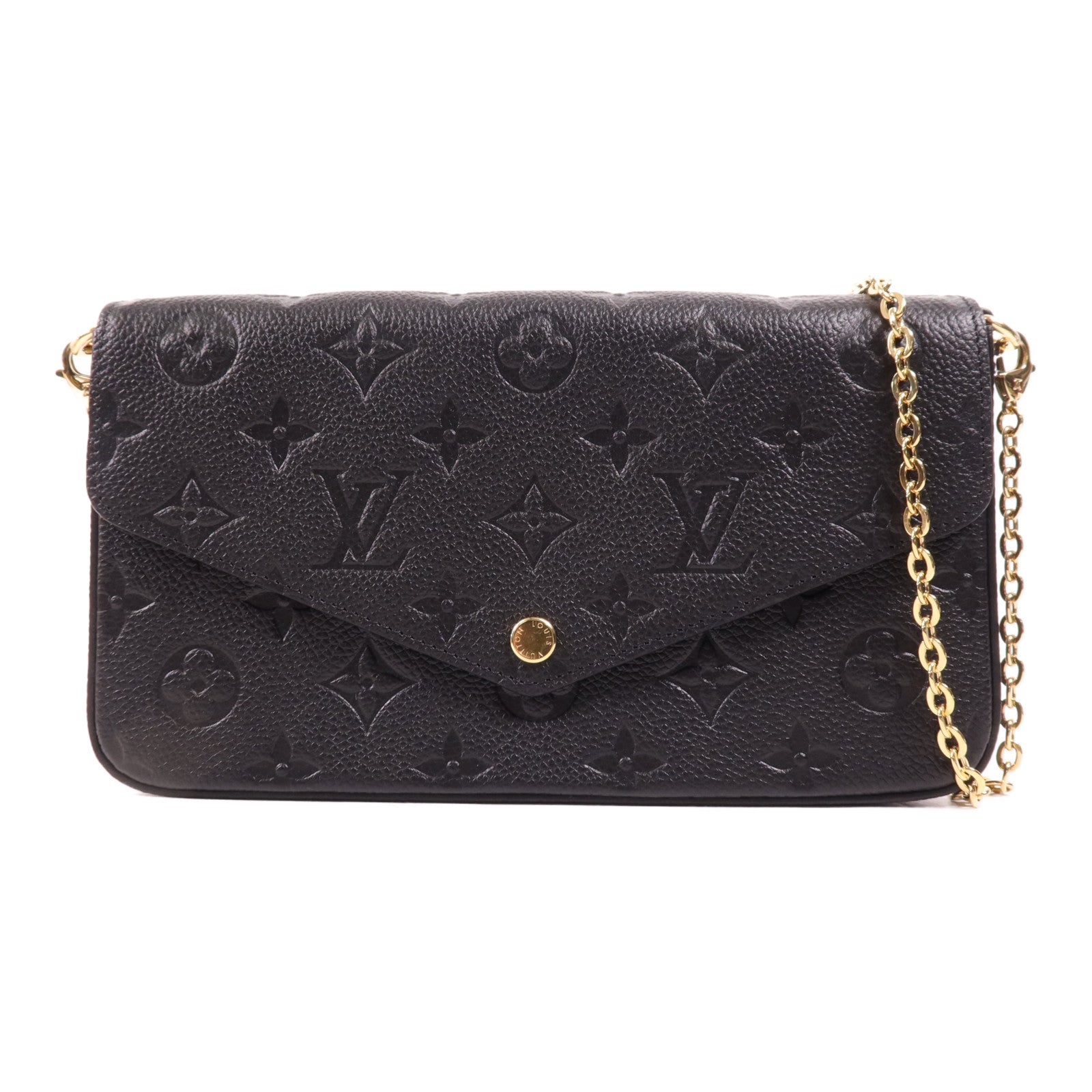 LOUIS VUITTON Monogram Empreinte Felicie Pochette 金扣鏈帶肩背袋