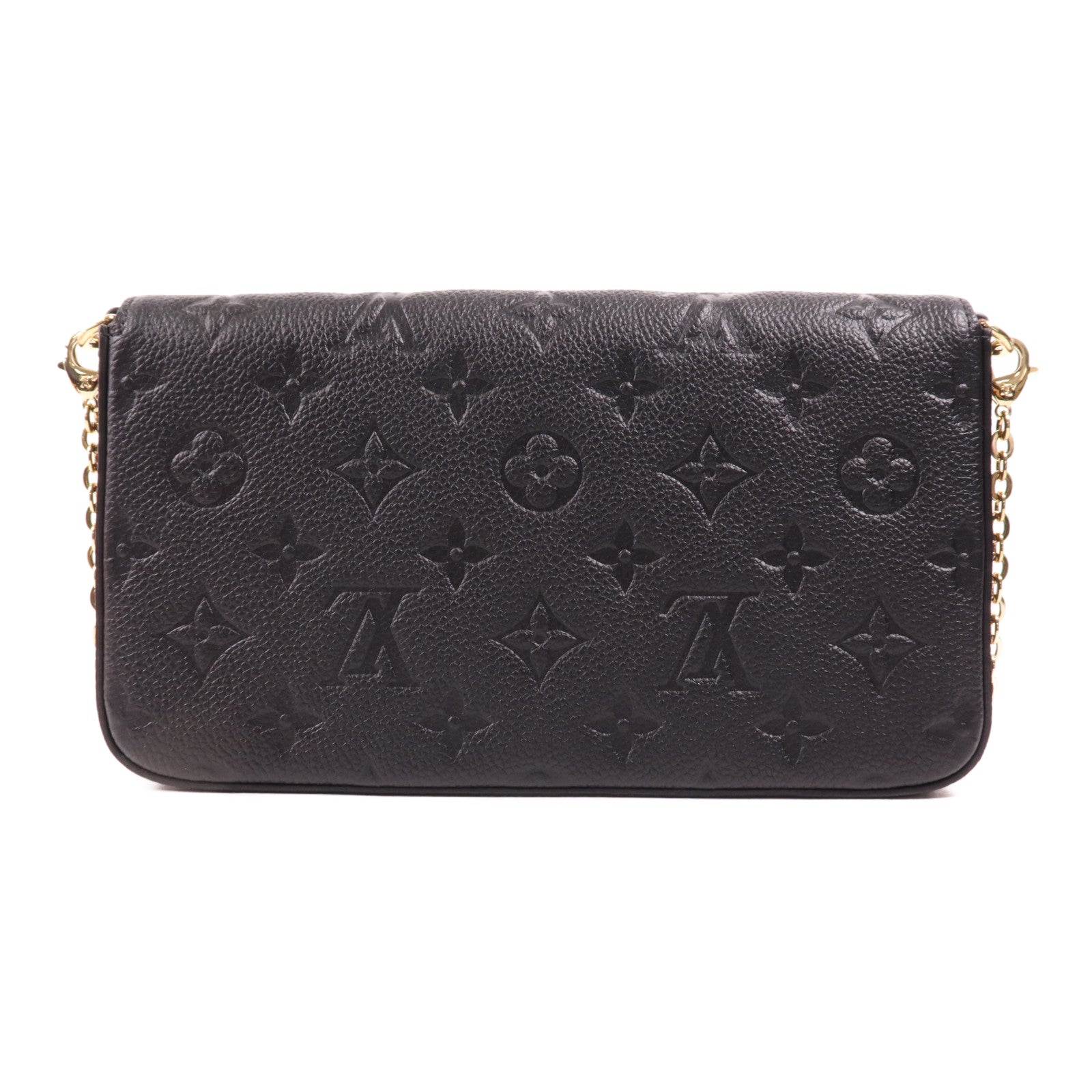 LOUIS VUITTON Monogram Empreinte Felicie Pochette 金扣鏈帶肩背袋