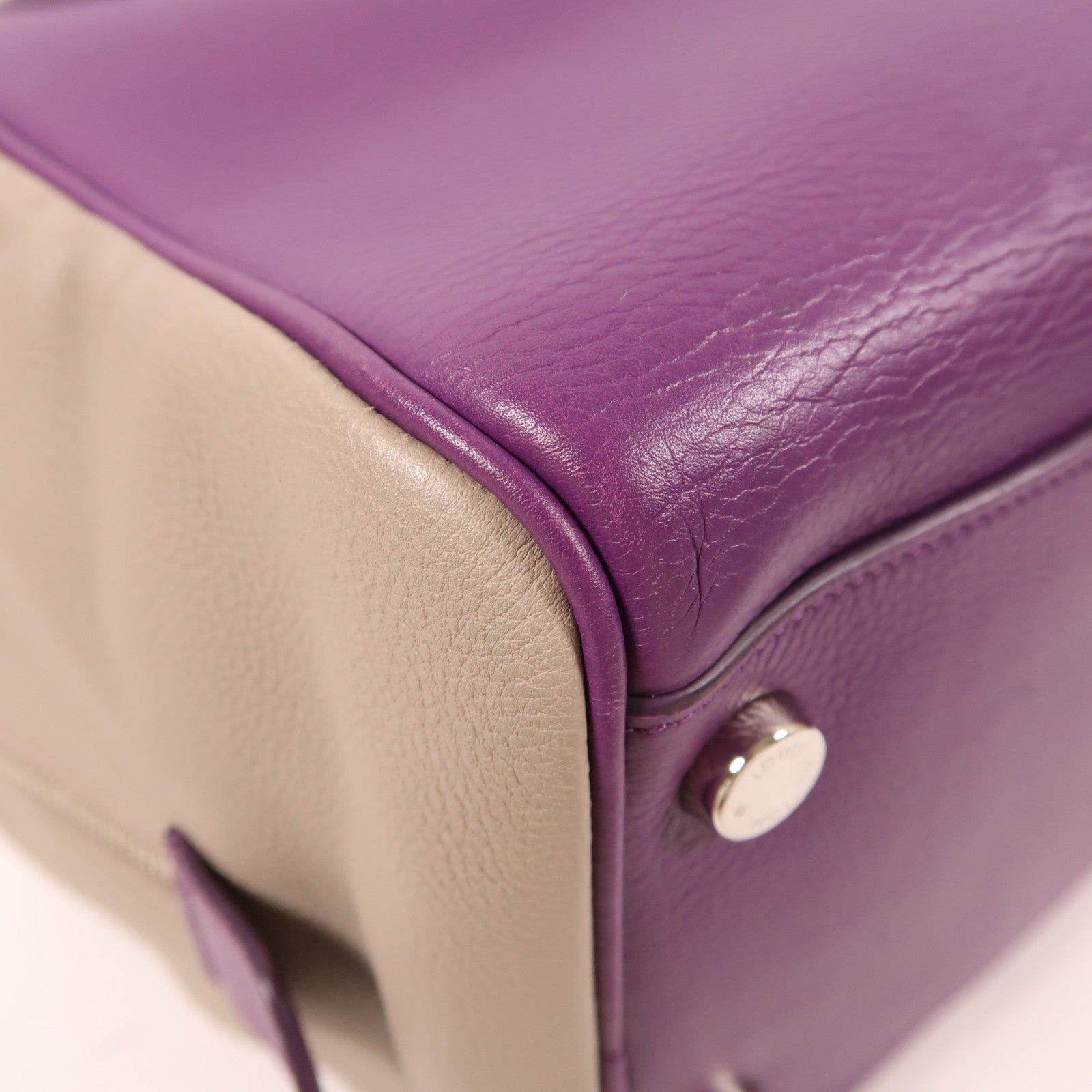 LOUIS VUITTON (PRICE DOWN) LV SHW Milaris Hand Bag Leather Purple/Grey