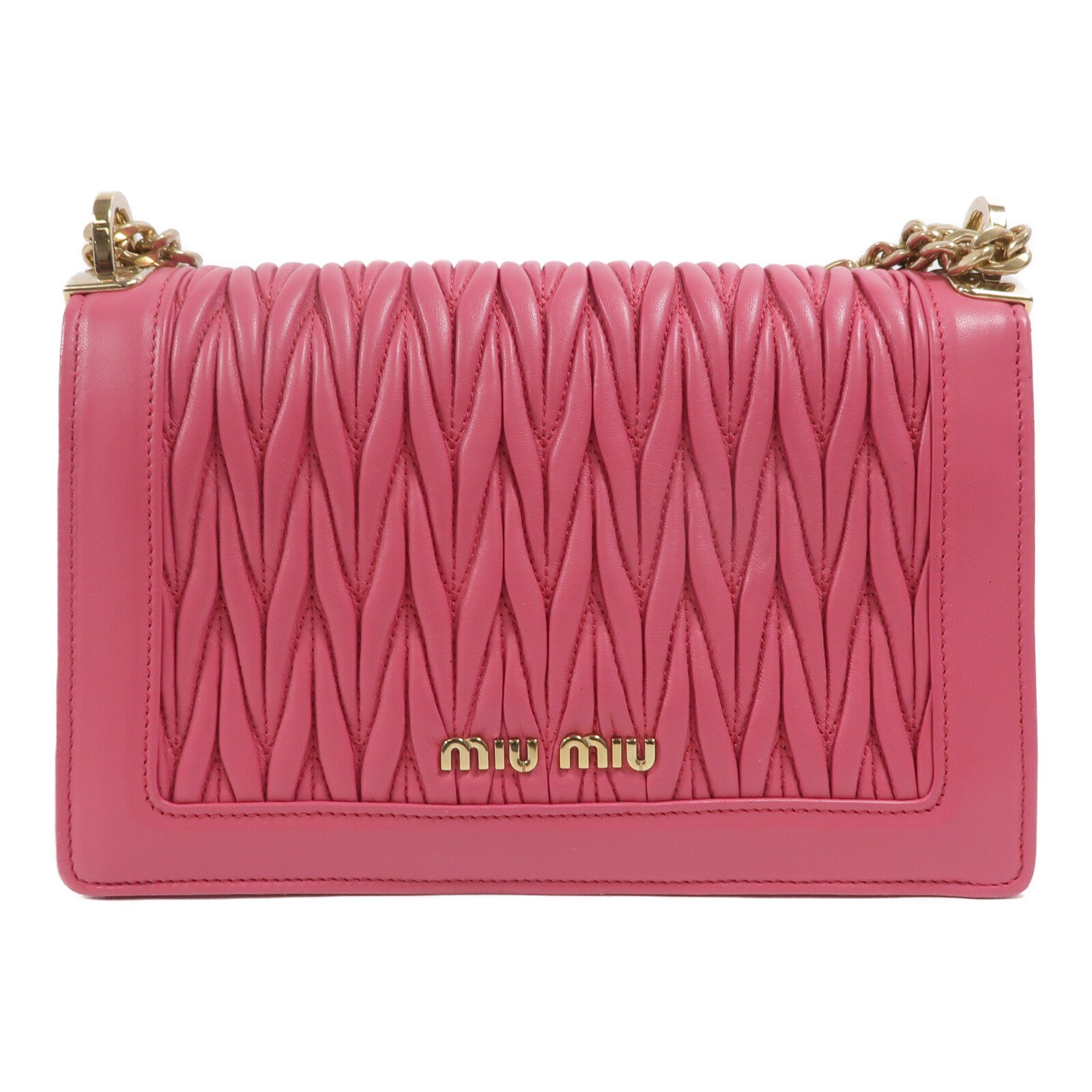 Miu Miu 羊皮皮革Confidential鏈帶肩背袋