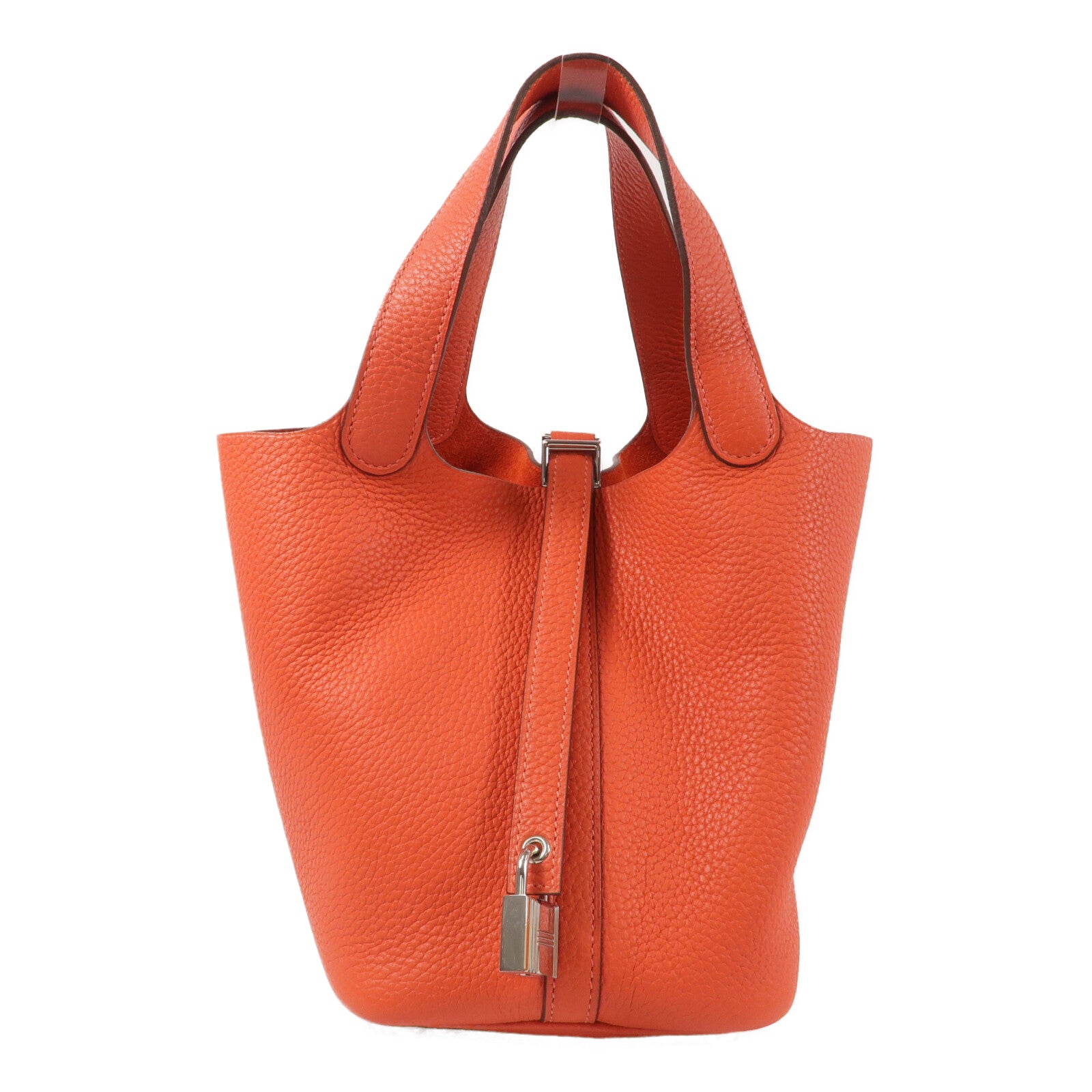 HERMES Clemence皮革Picotin PM手挽袋Rouge Pivoine