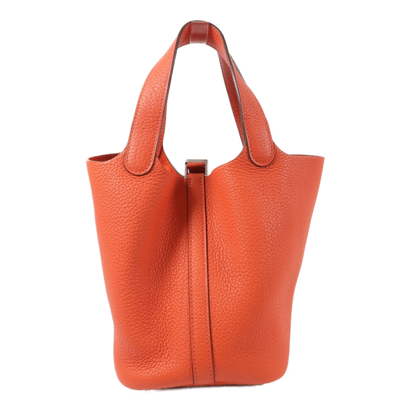 HERMES Clemence皮革Picotin PM手挽袋Rouge Pivoine