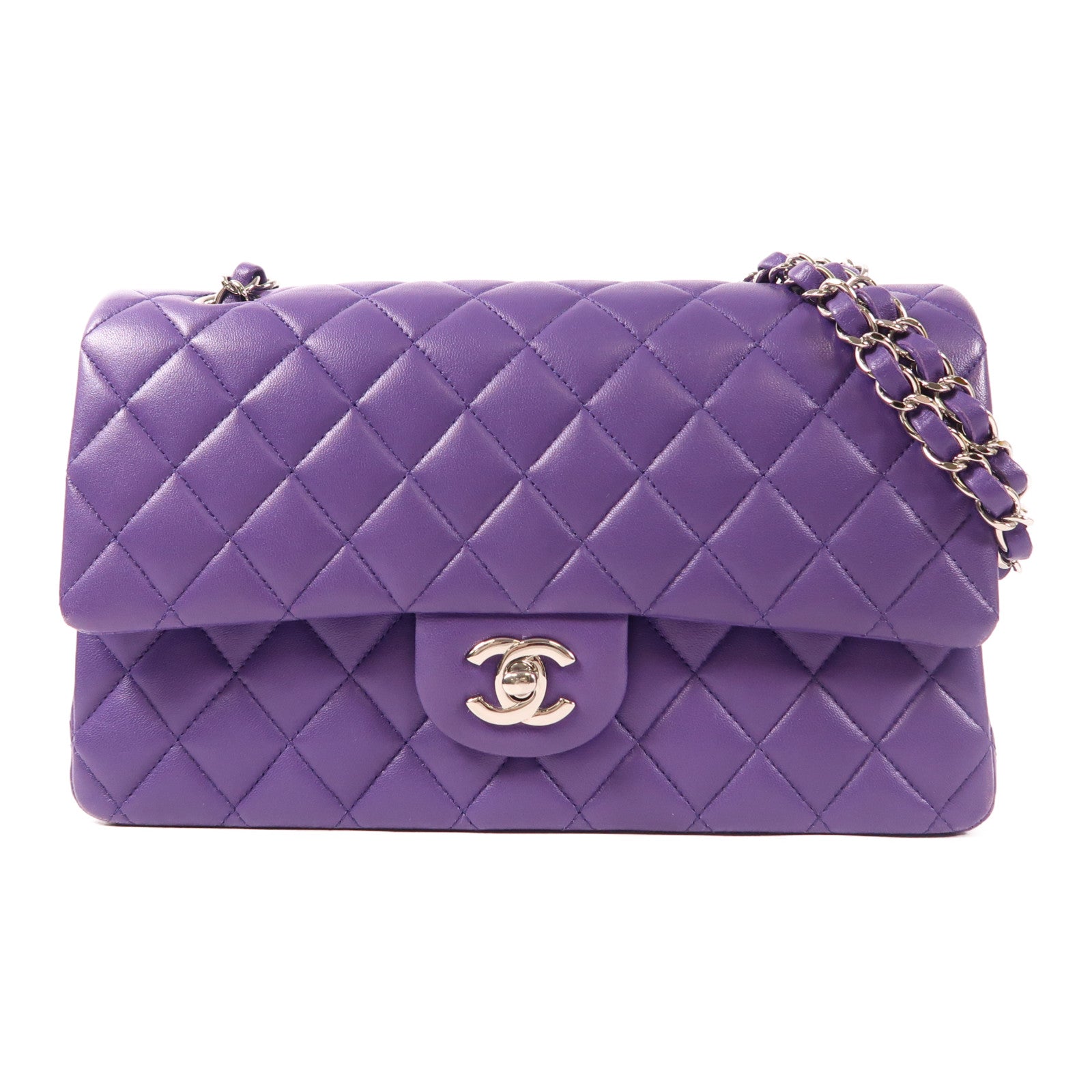 CHANEL 牛皮皮革Classic 25銀扣鏈帶肩背袋