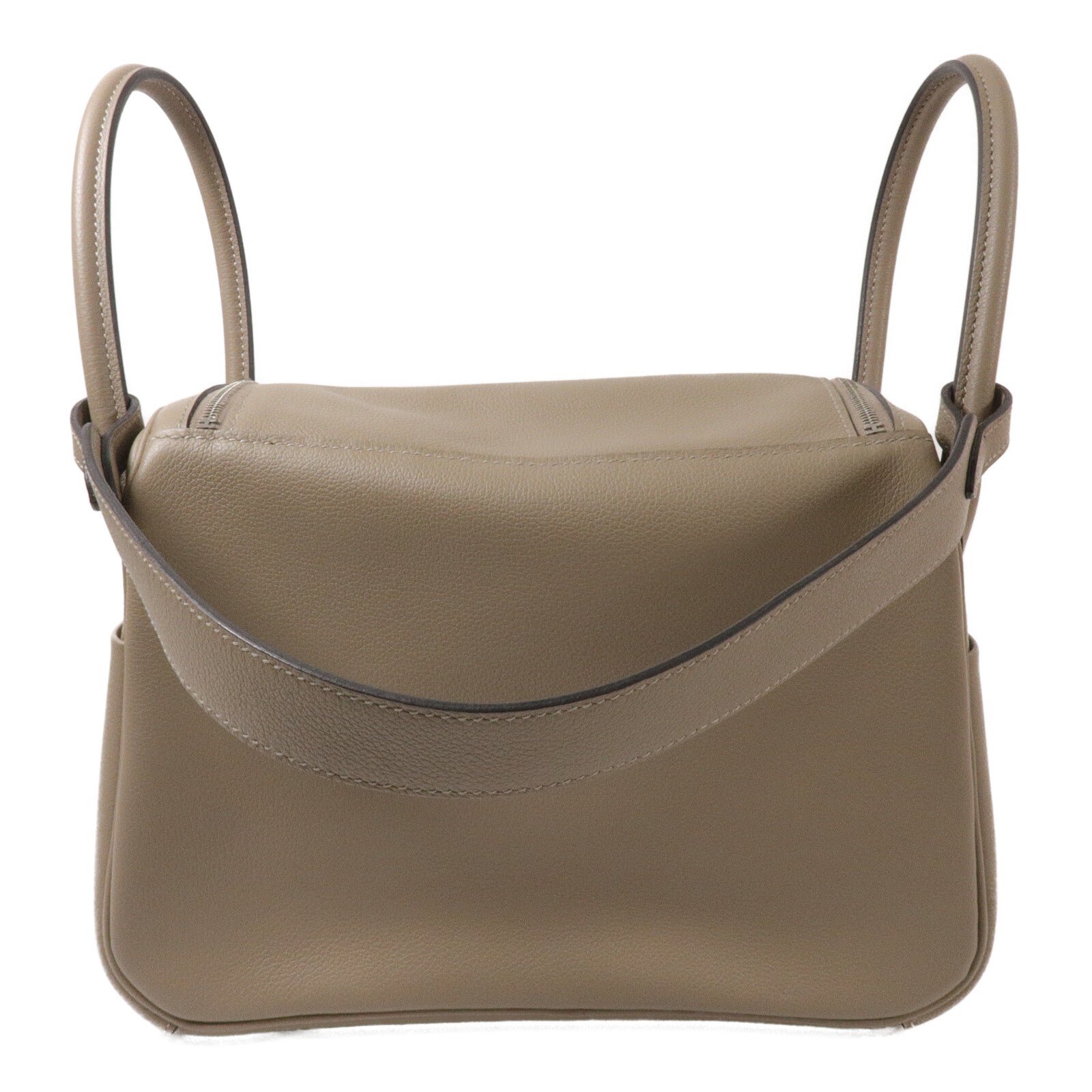 HERMES Evercolor皮革Lindy 26手挽肩背兩用袋Gris Asphalte