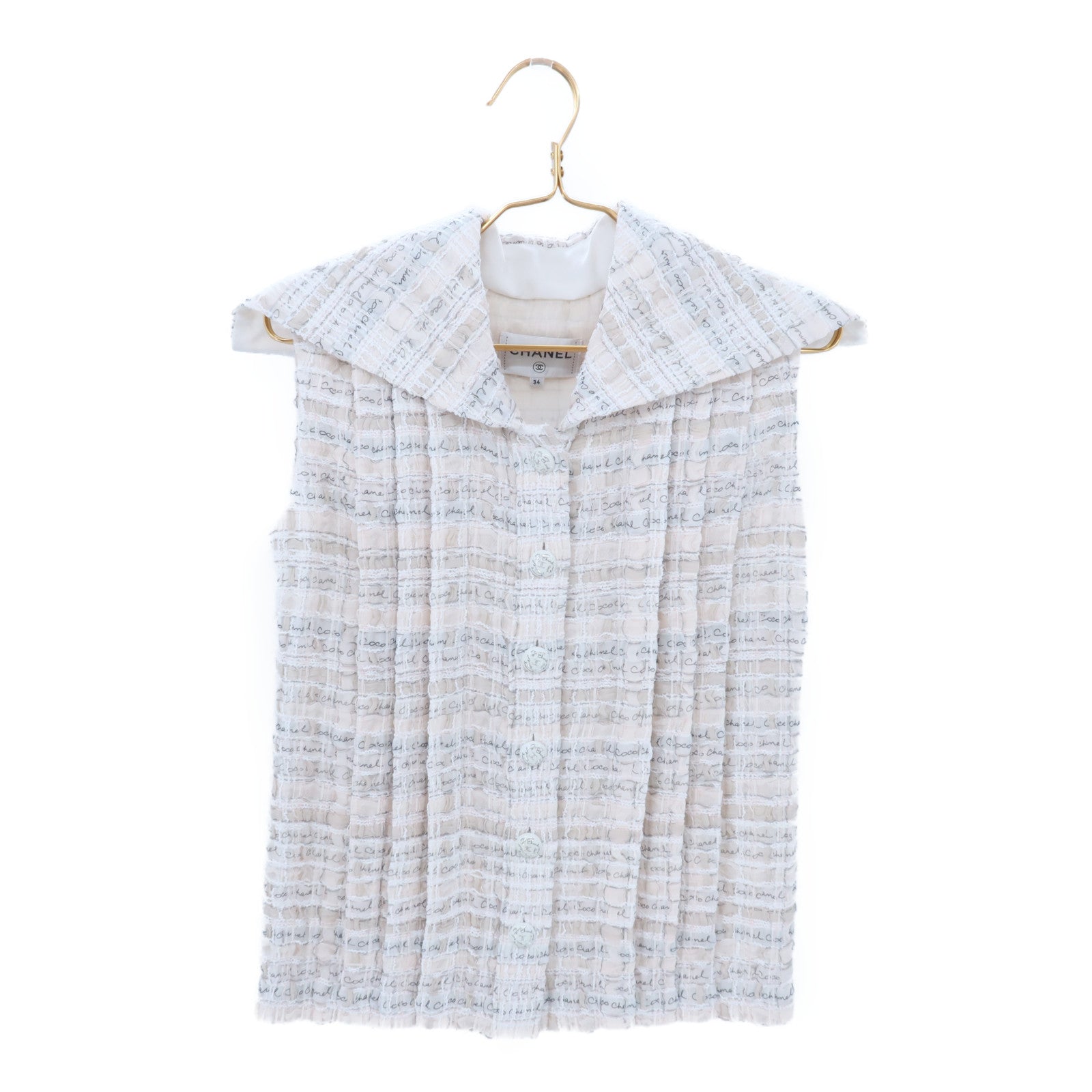 CHANEL Silk/Cotton Tweed Vest上衣