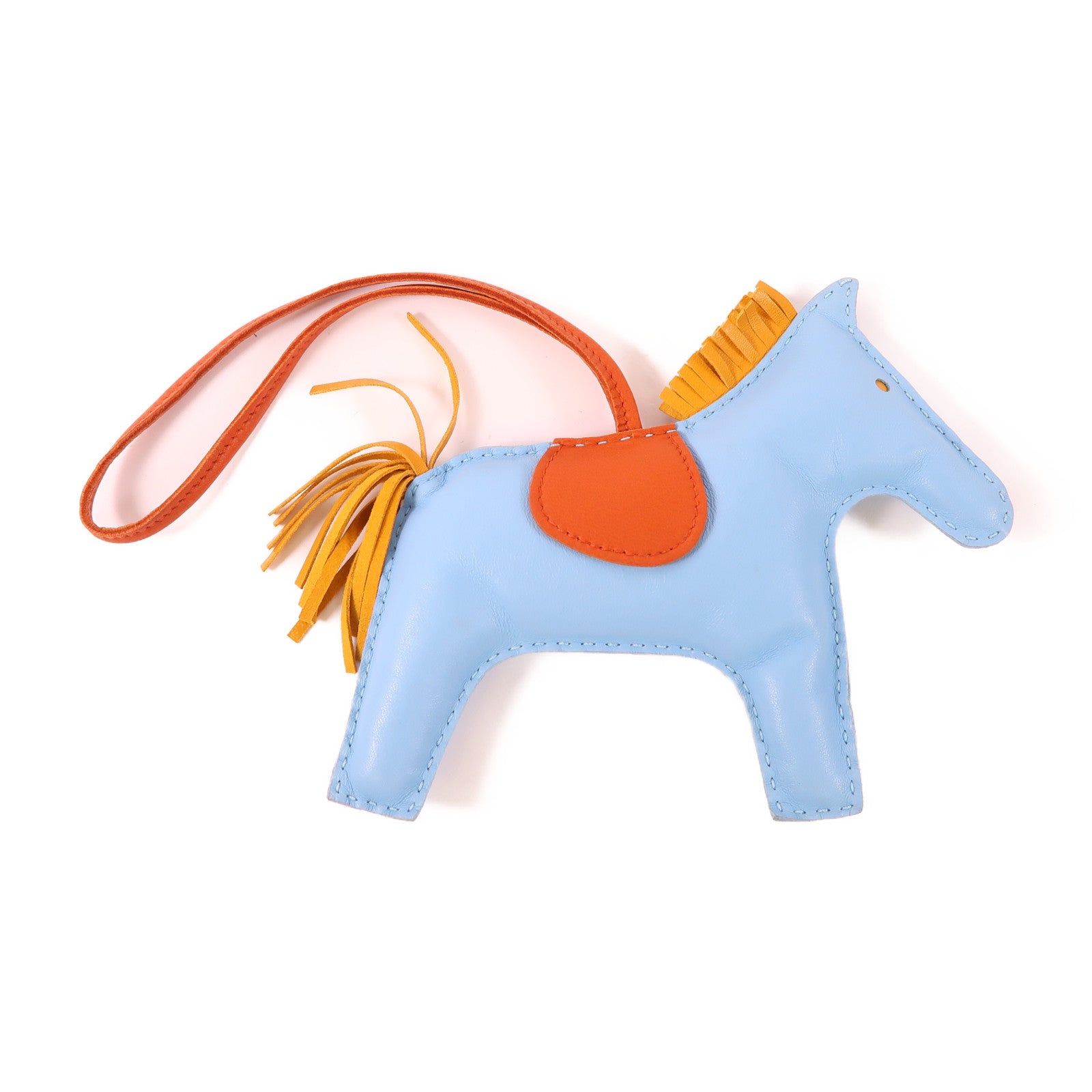 HERMES Rodeo GM Charm Milo Leather Blue