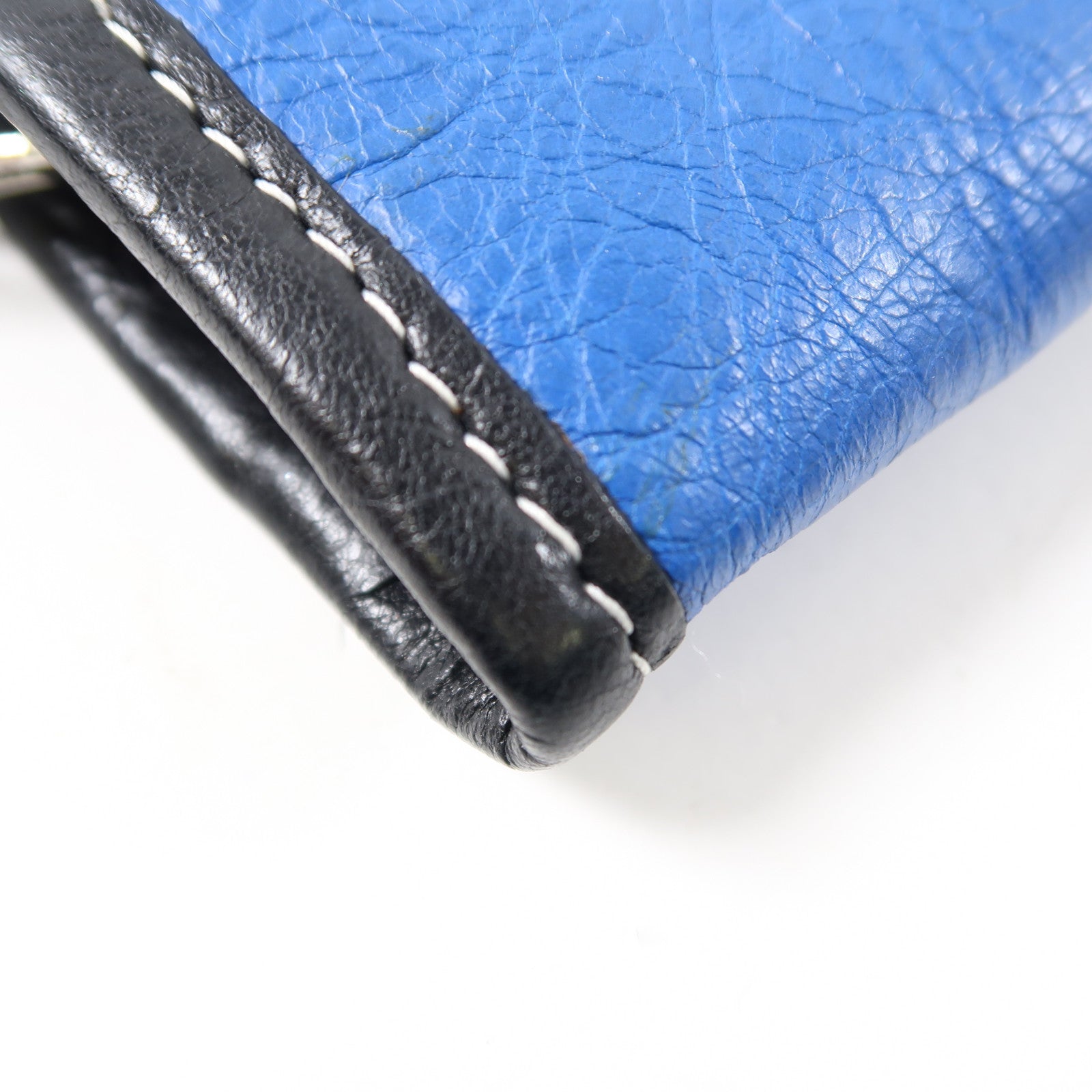 BALENCIAGA 【激減優惠】牛皮皮革Clutch銀扣手拿包藍色/黑色/白色