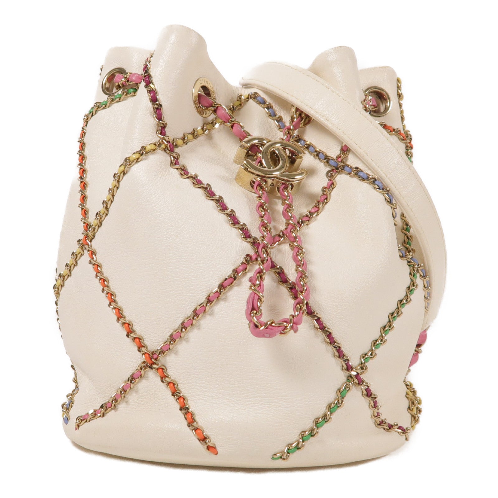 CHANEL 【激減優惠】羊皮皮革Chain Shoulder金扣鏈帶肩背袋