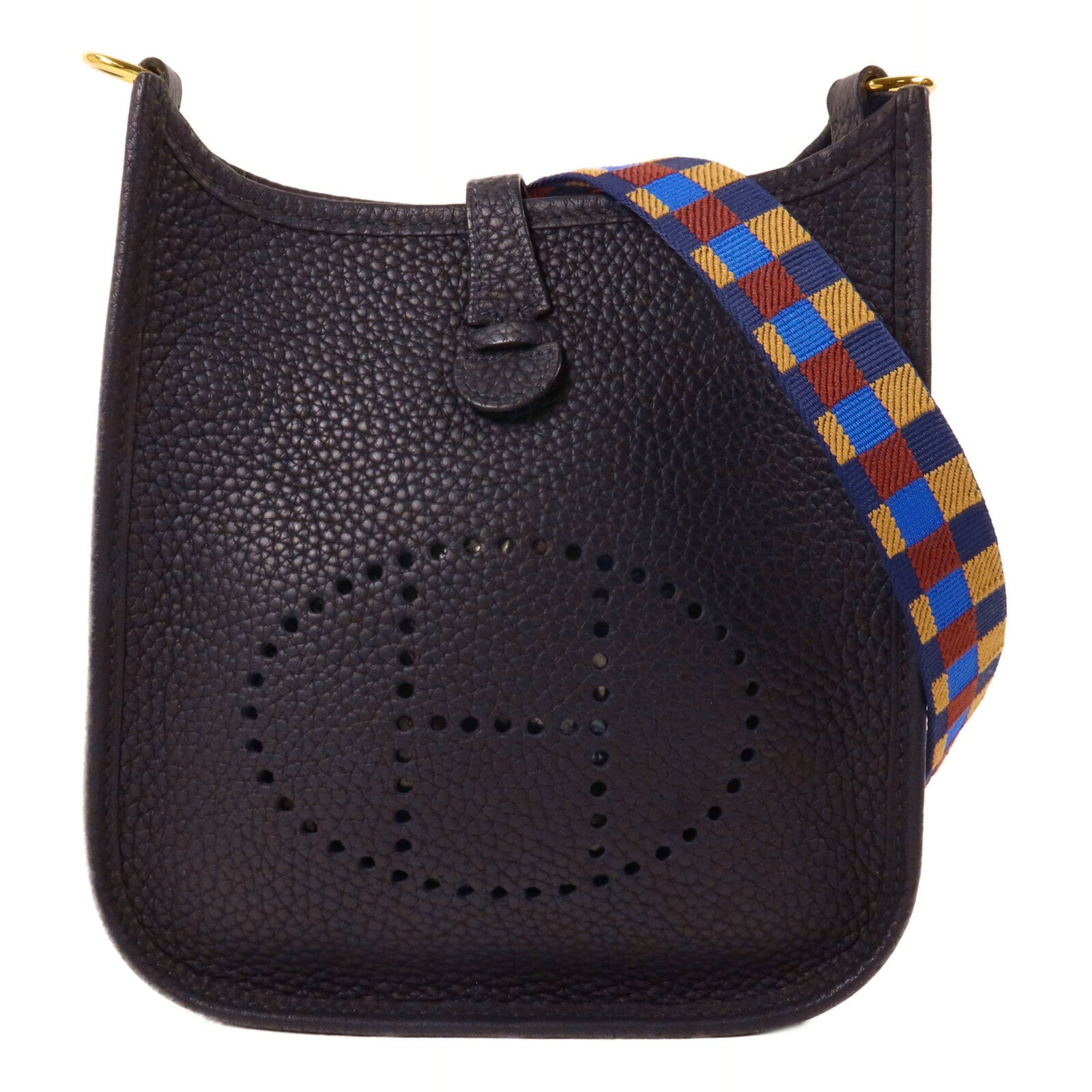 HERMES Clemence皮革Evelyne TPM肩背袋Bleu Nuit