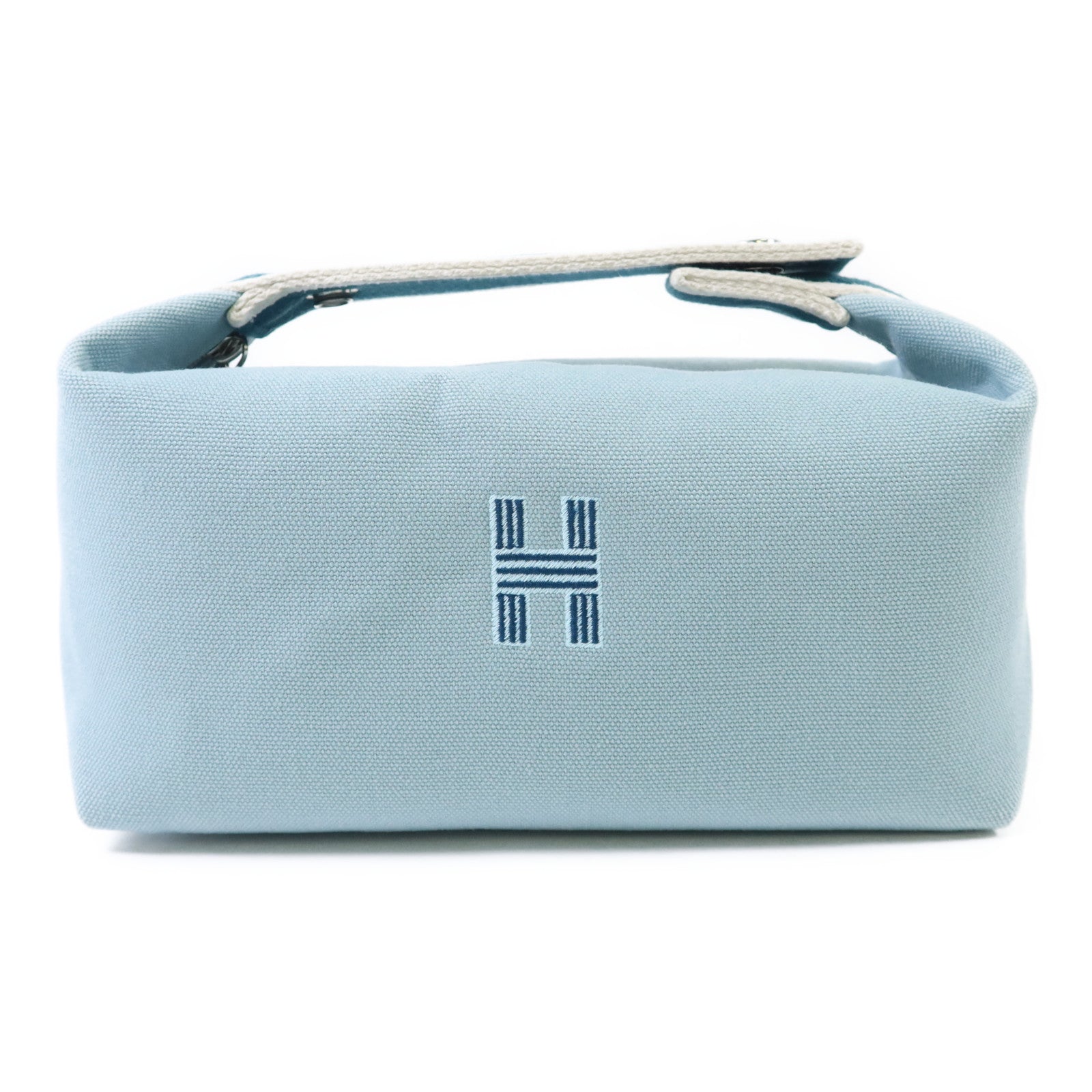 HERMES 帆布Bride-A-Brac Small銀扣手挽袋