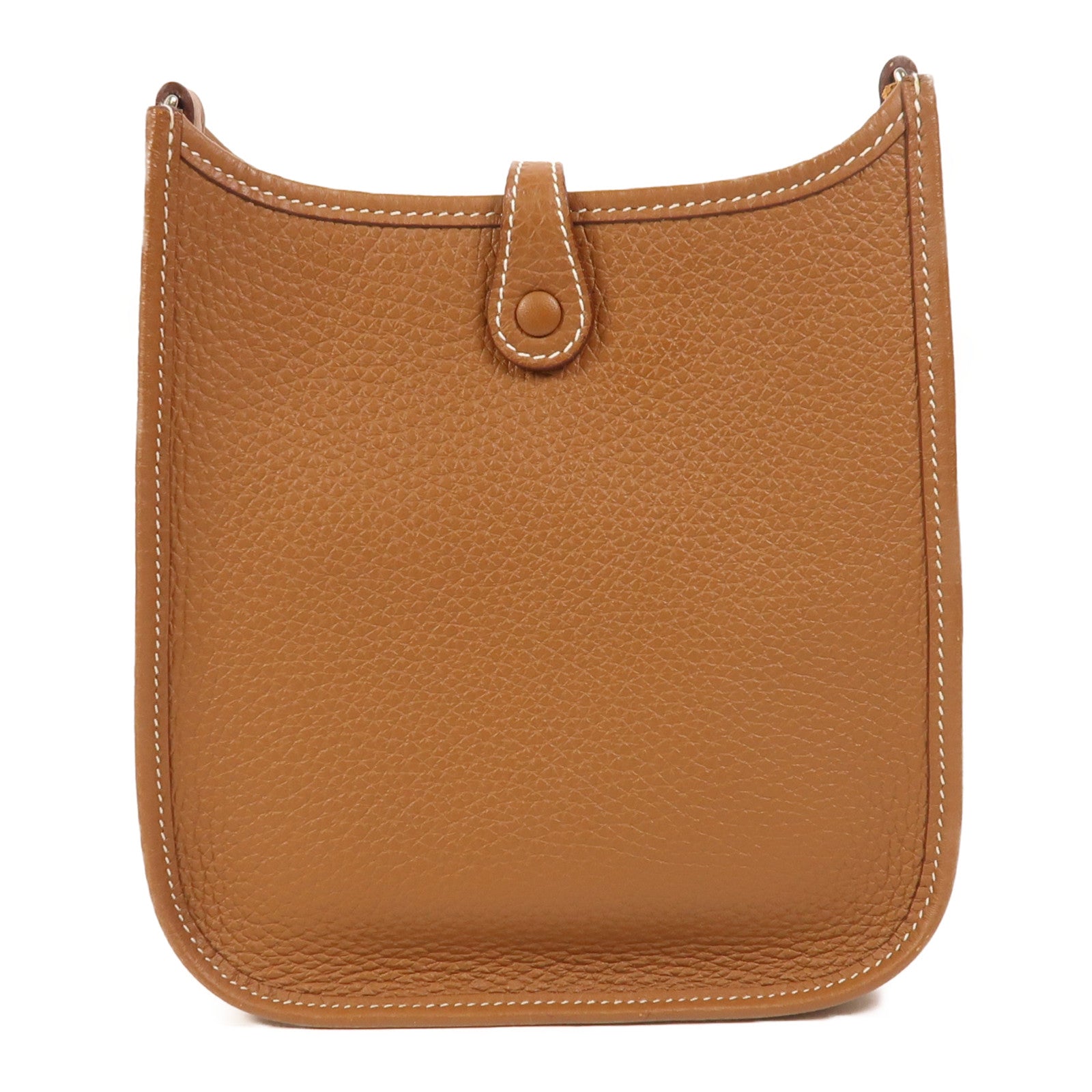 HERMES Clemence皮革Evelyne TPM銀扣肩背袋Gold