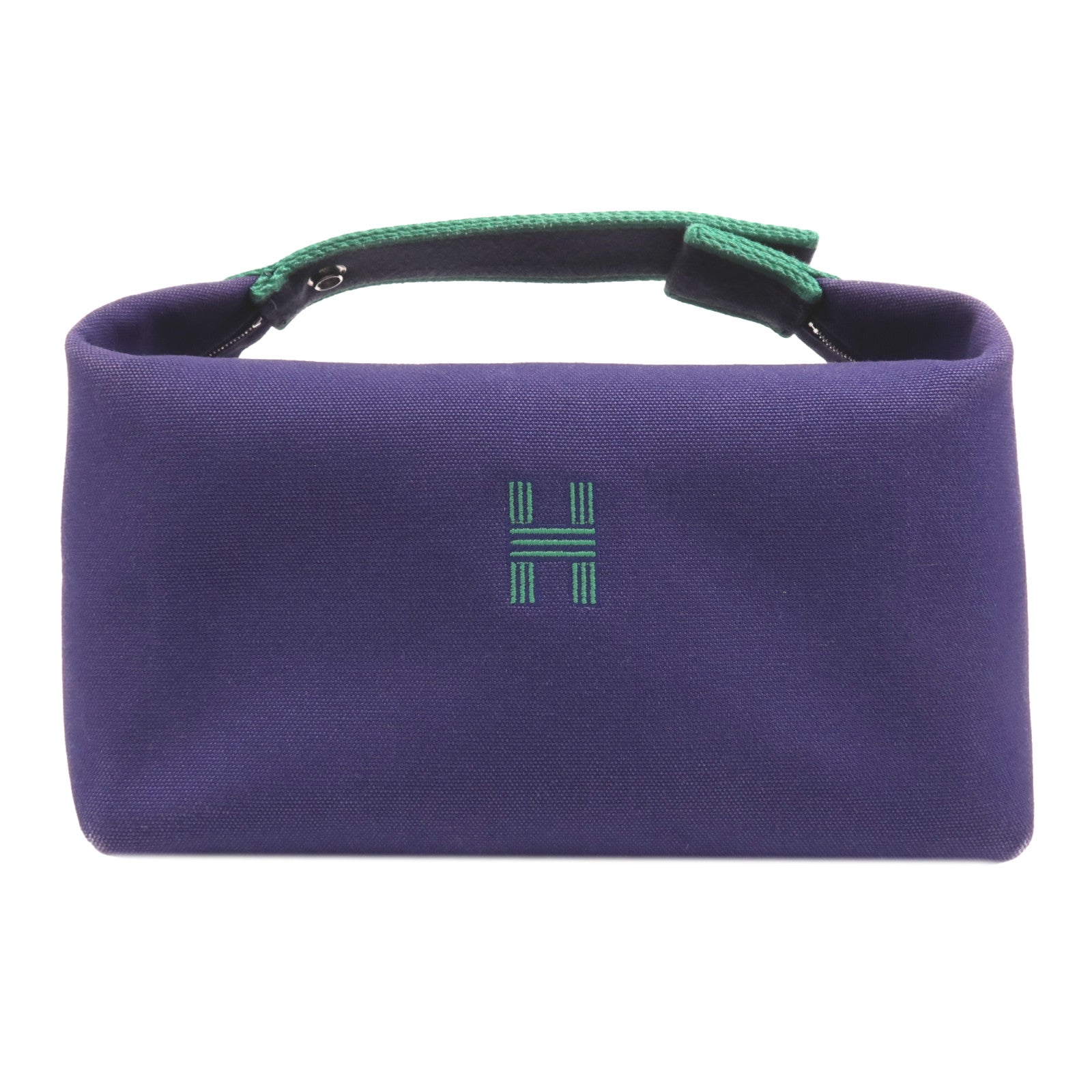 HERMES 帆布Bride-A-Brac GM銀扣手挽袋