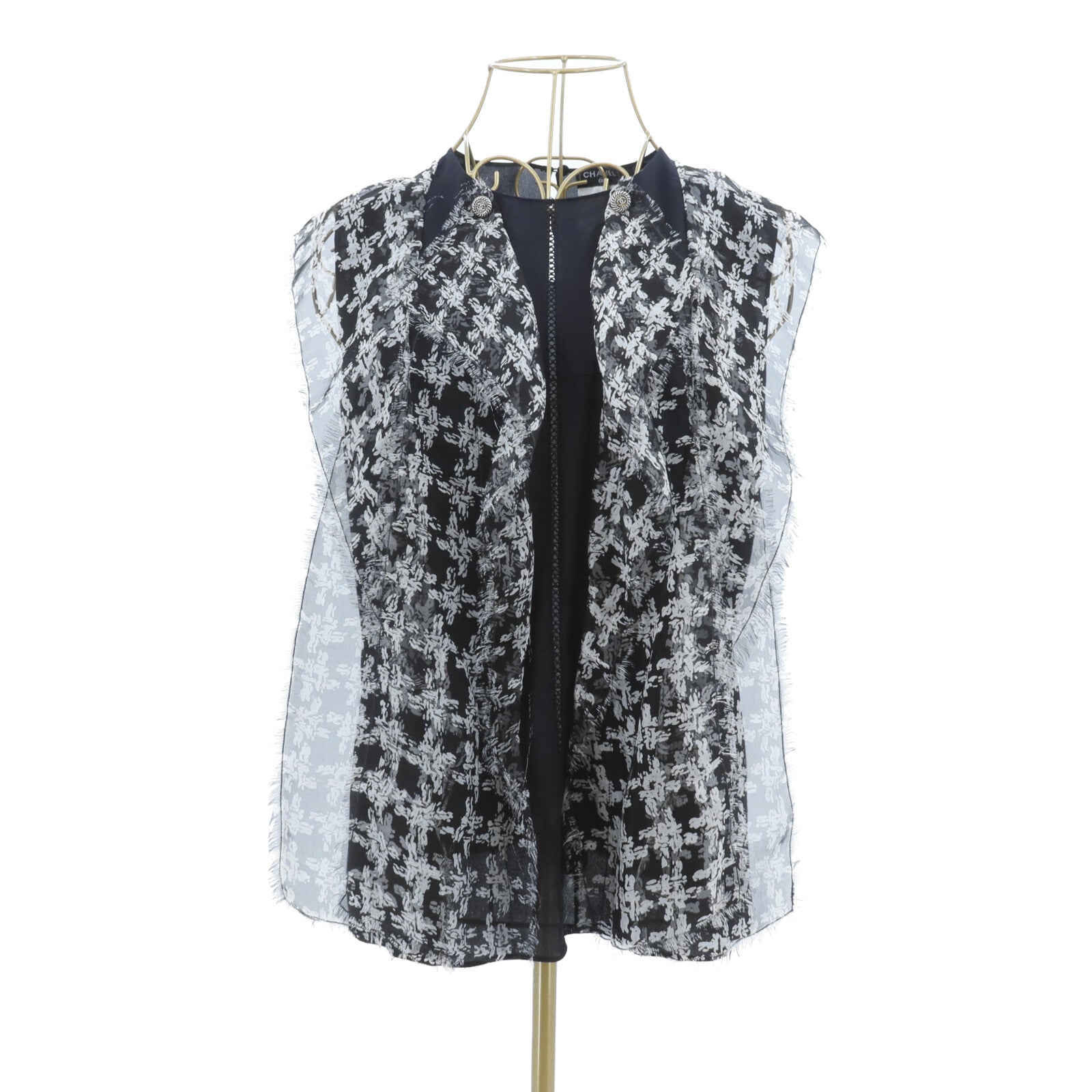 CHANEL 絲質No sleeves無袖上衣