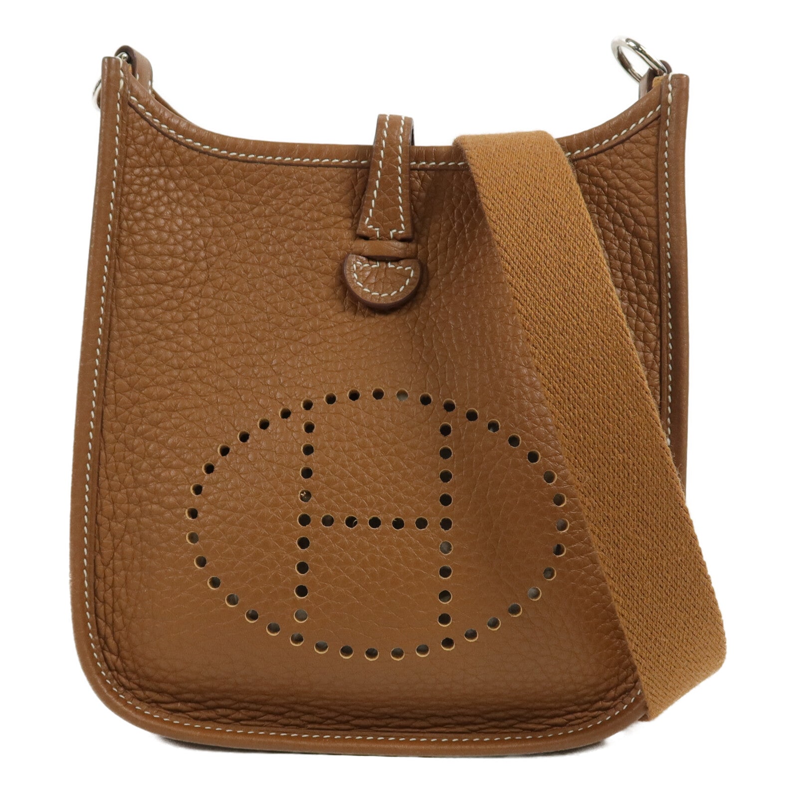 HERMES Clemence皮革Evelyne TPM肩背袋Gold