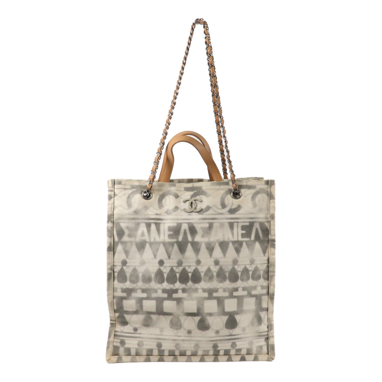 CHANEL 帆布Iliad Shopping Tote Bag手挽肩背兩用袋