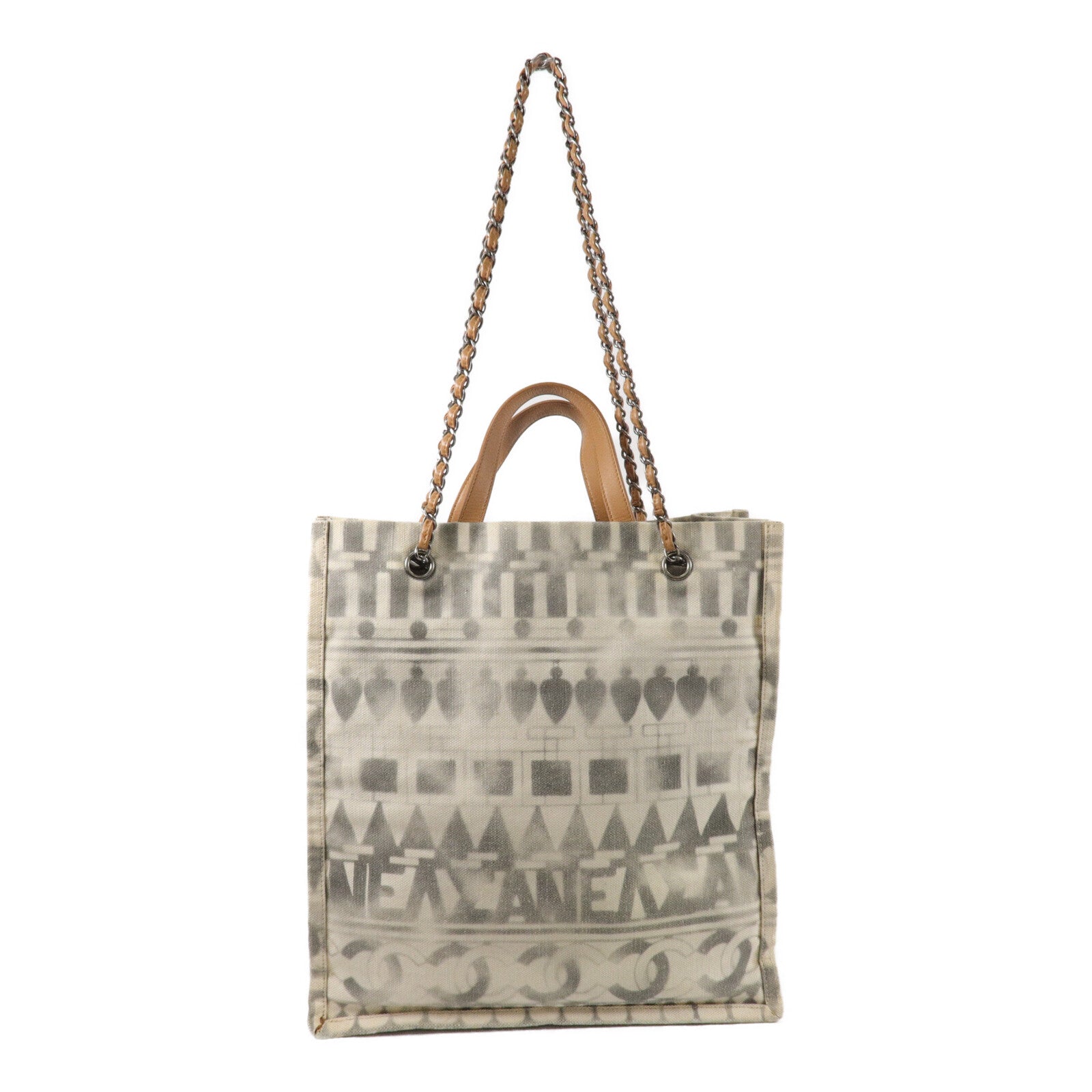 CHANEL 帆布Iliad Shopping Tote Bag手挽肩背兩用袋