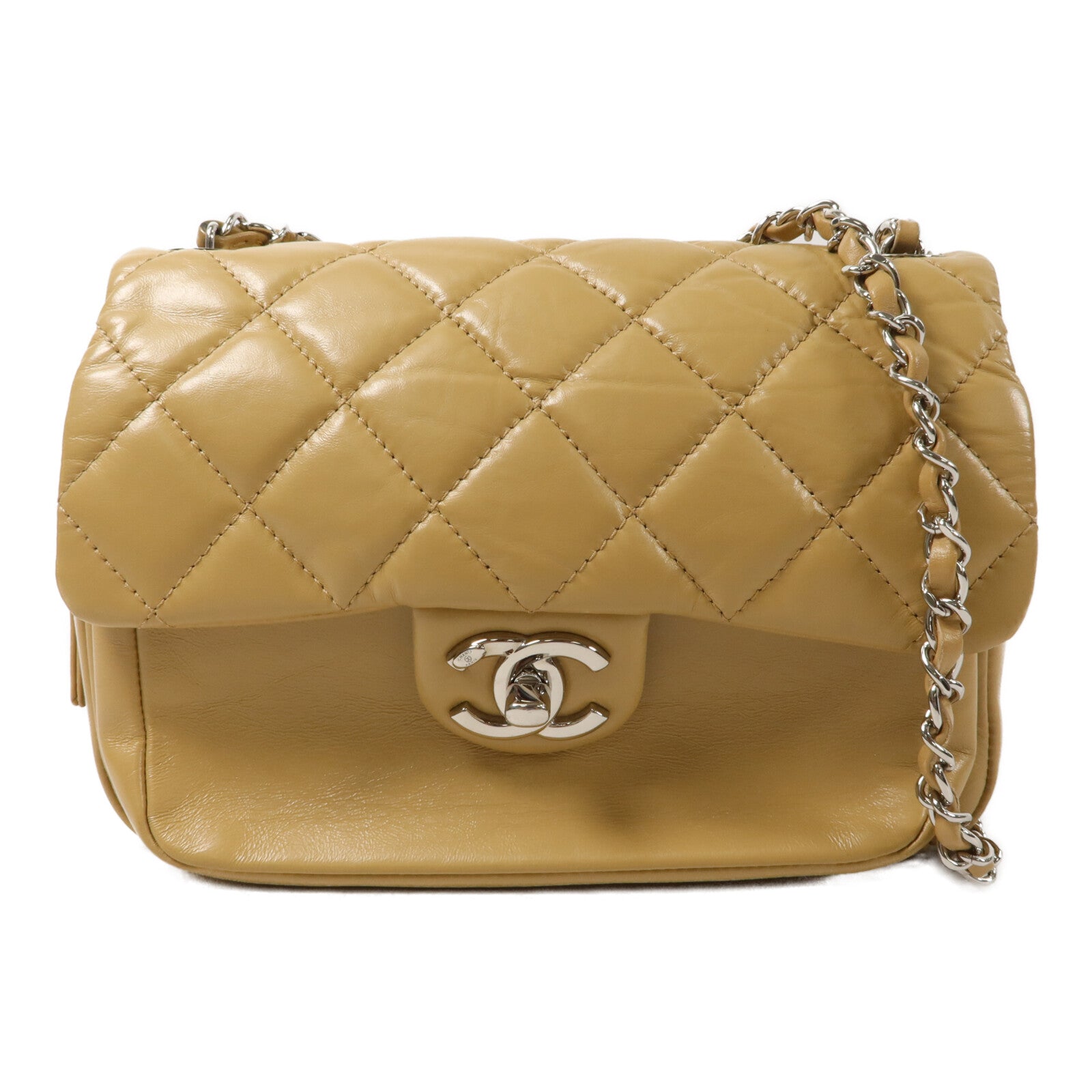 CHANEL 牛皮皮革Flap Bag鏈帶肩背袋