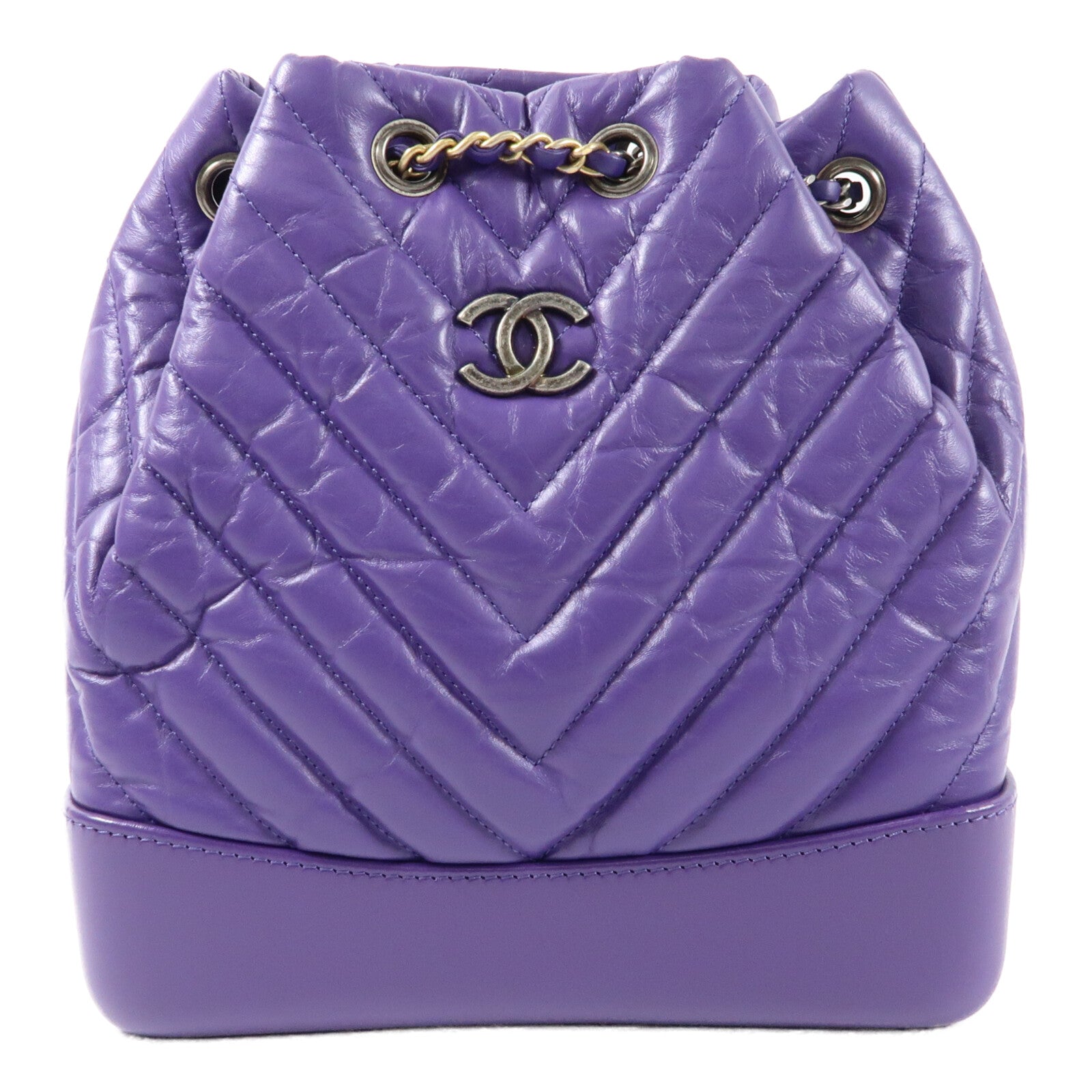 CHANEL 牛皮皮革Gabrielle Backpack鏈帶背包