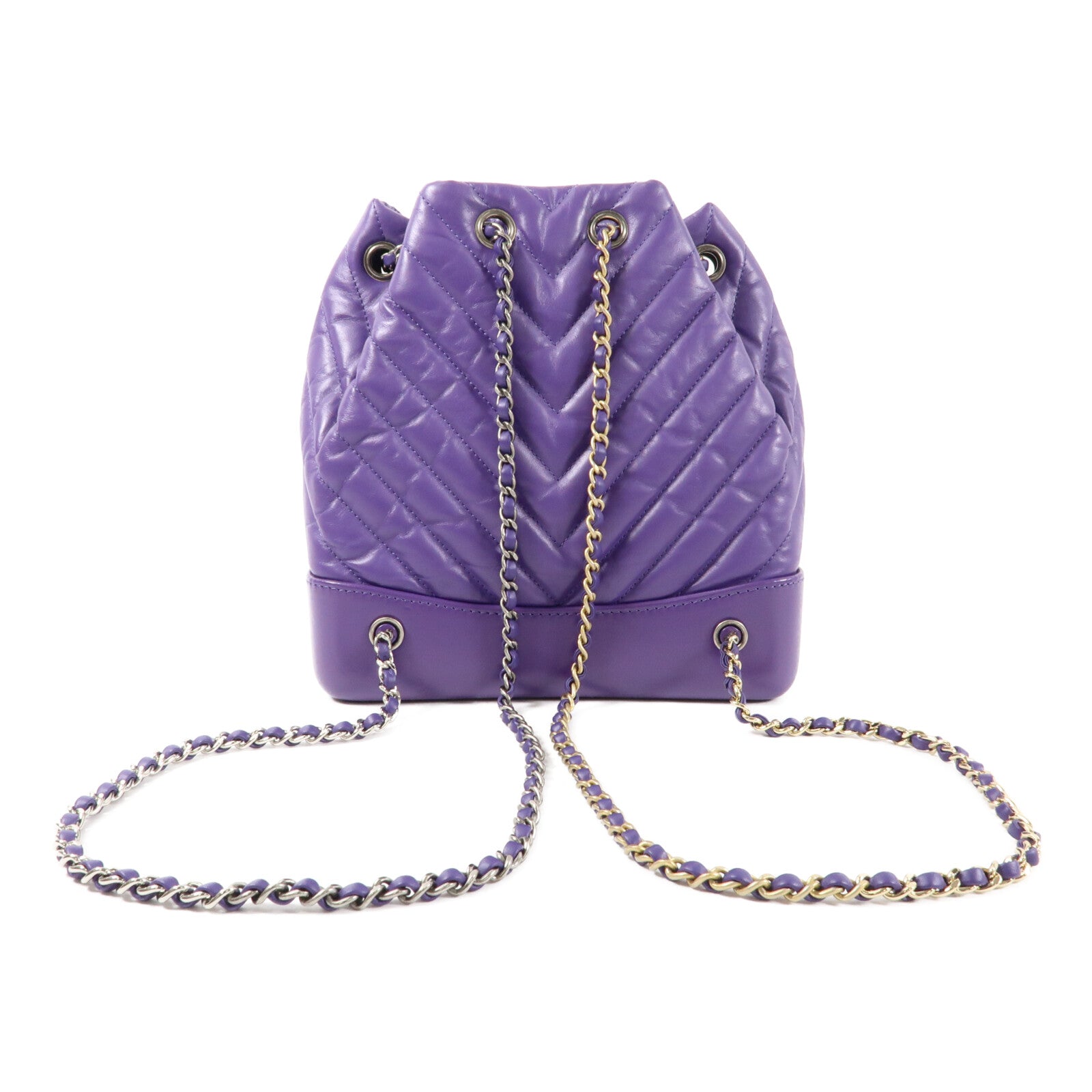 CHANEL 牛皮皮革Gabrielle Backpack鏈帶背包