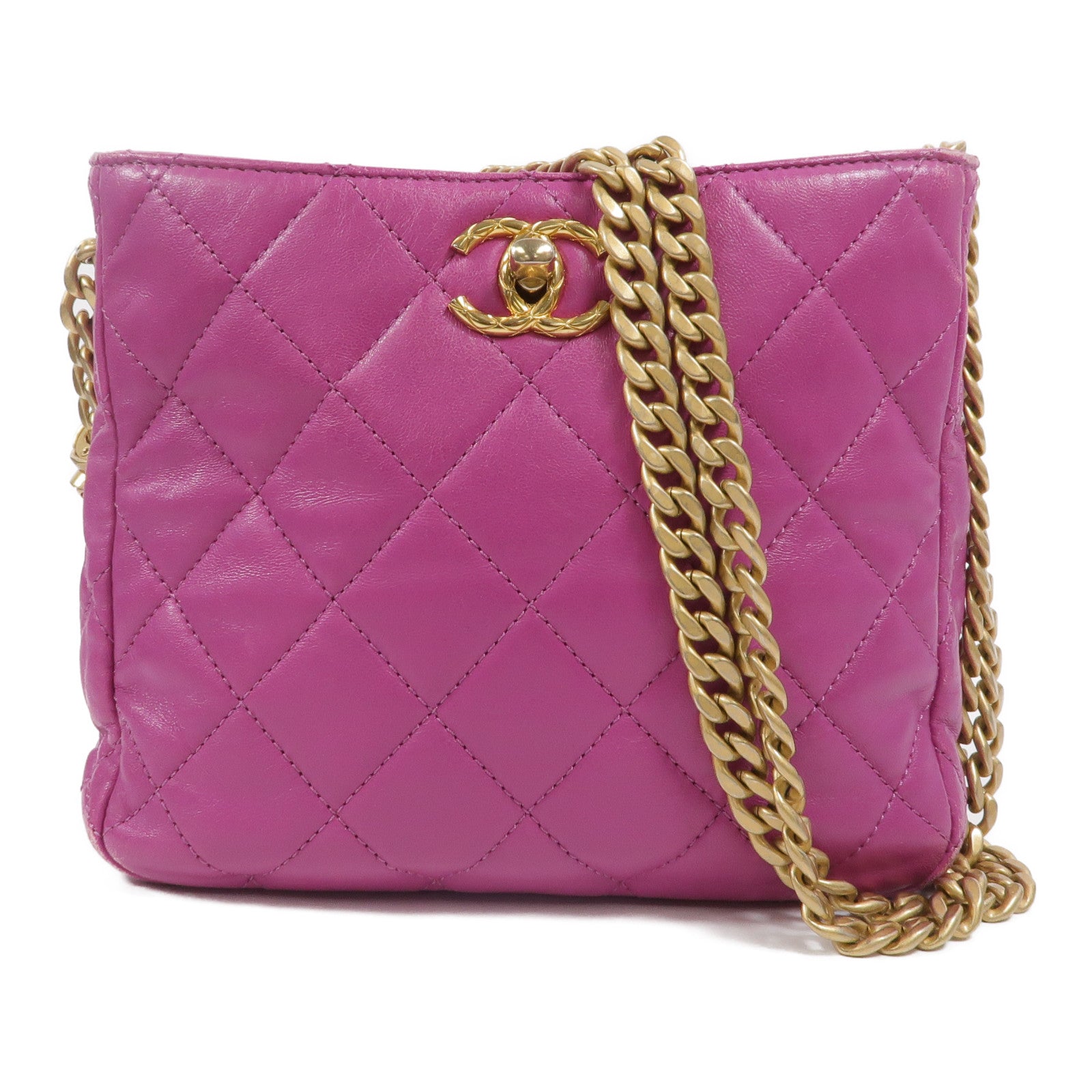 CHANEL 羊皮皮革Hobo Bag鏈帶肩背袋
