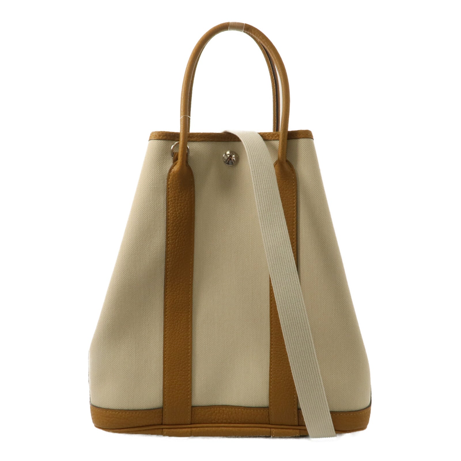 HERMES 帆布Garden File 28手挽肩背兩用袋Sesame