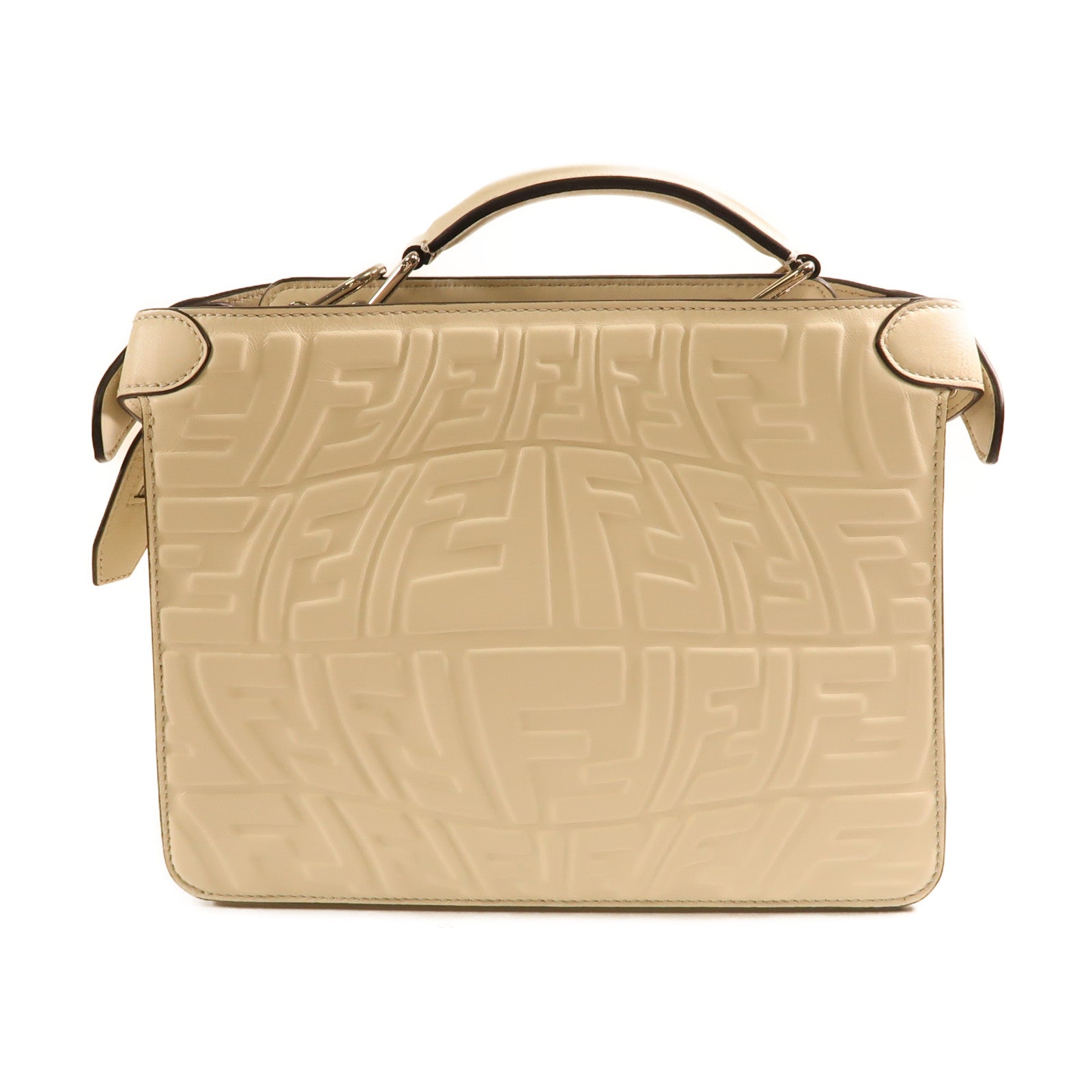 FENDI SHW Peekaboo 2Way Shoulder Handbag Calfskin Leather 7VA530 White