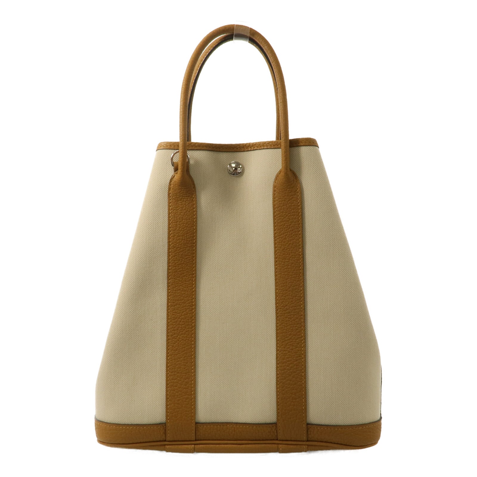 HERMES 帆布Garden File 28手挽肩背兩用袋Sesame