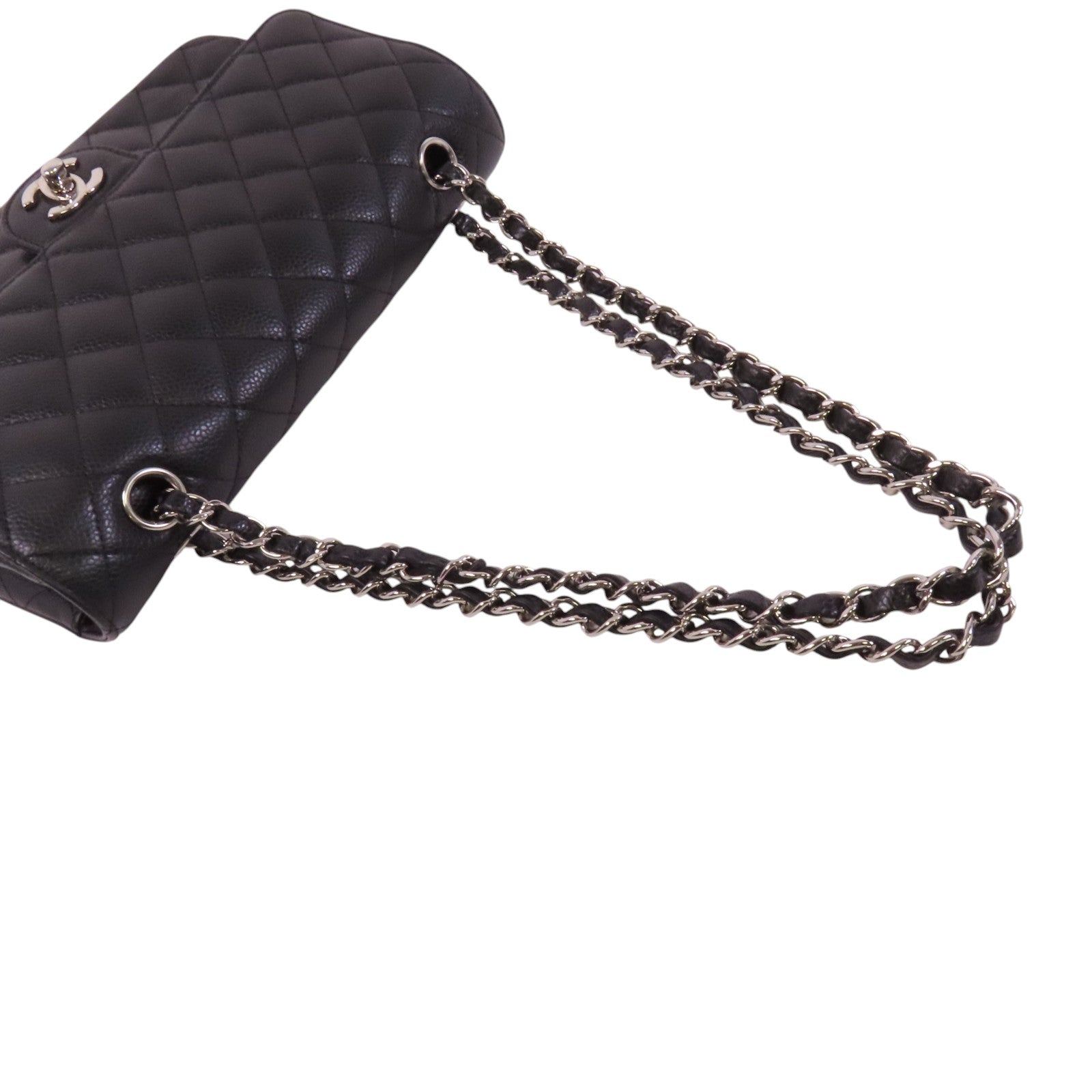 CHANEL 牛皮皮革Classic 25銀扣鏈帶肩背袋