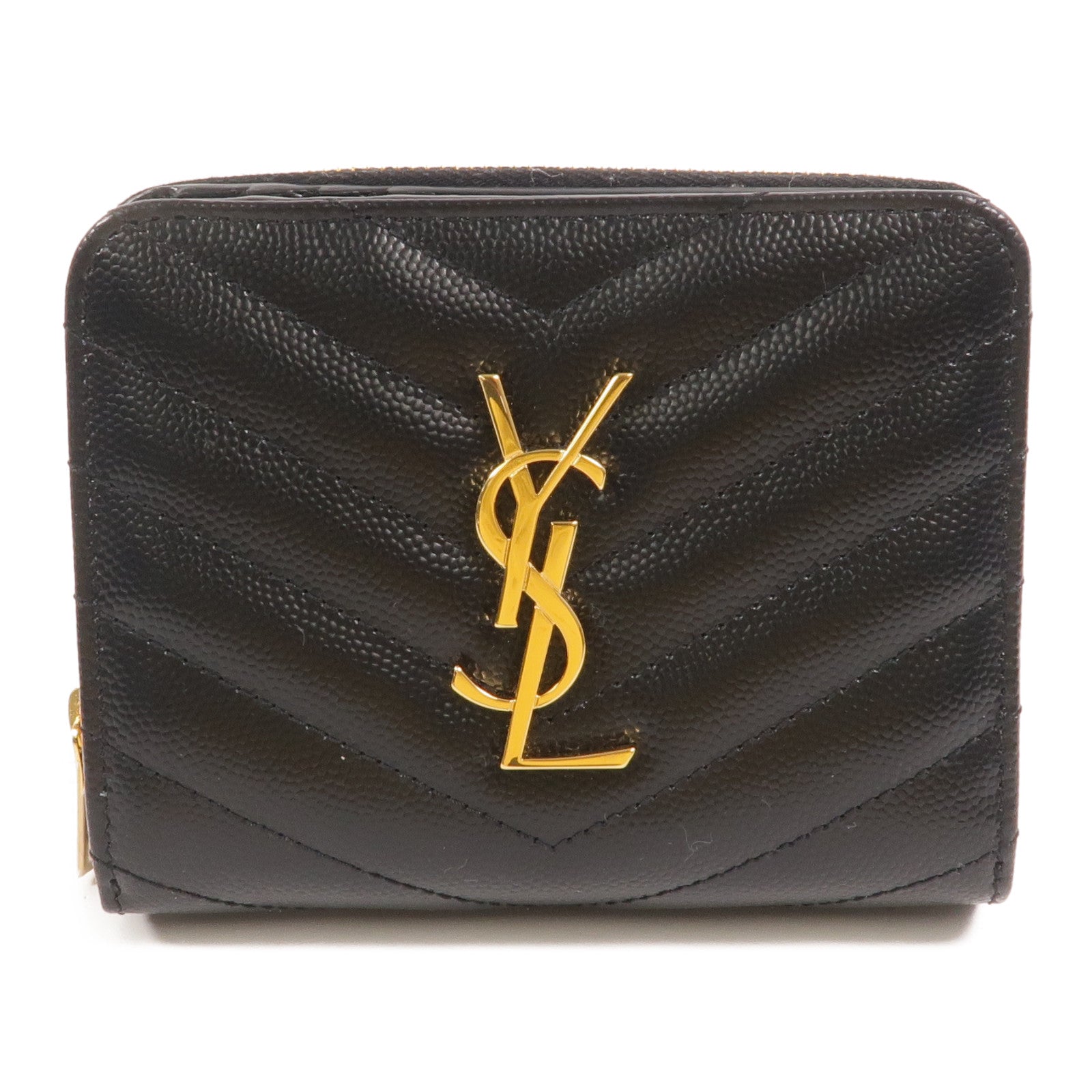 SAINT LAURENT 牛皮皮革Zip Round Wallet錢包