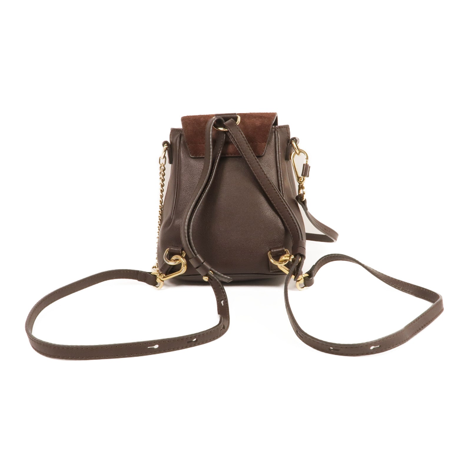 Chloe 牛皮皮革/麂皮皮革Faye Backpack金扣背包肩背兩用袋