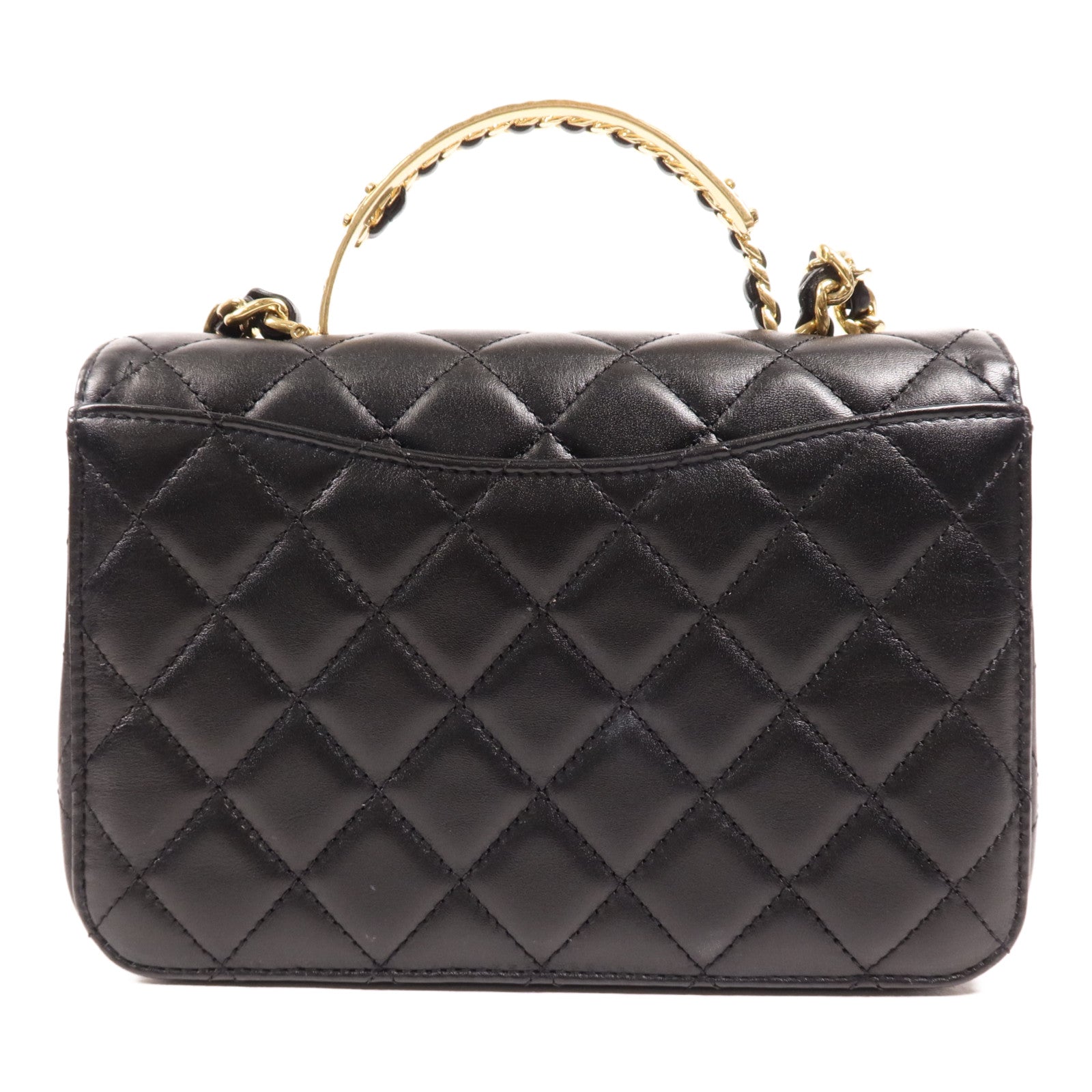 CHANEL 牛皮皮革Chain Shoulder金扣手挽肩背兩用袋