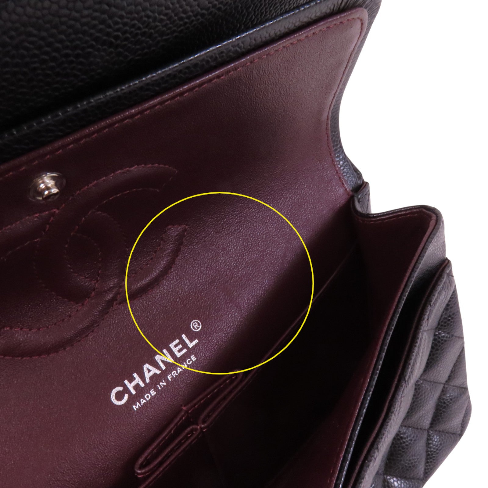 CHANEL 牛皮皮革Classic 25銀扣鏈帶肩背袋