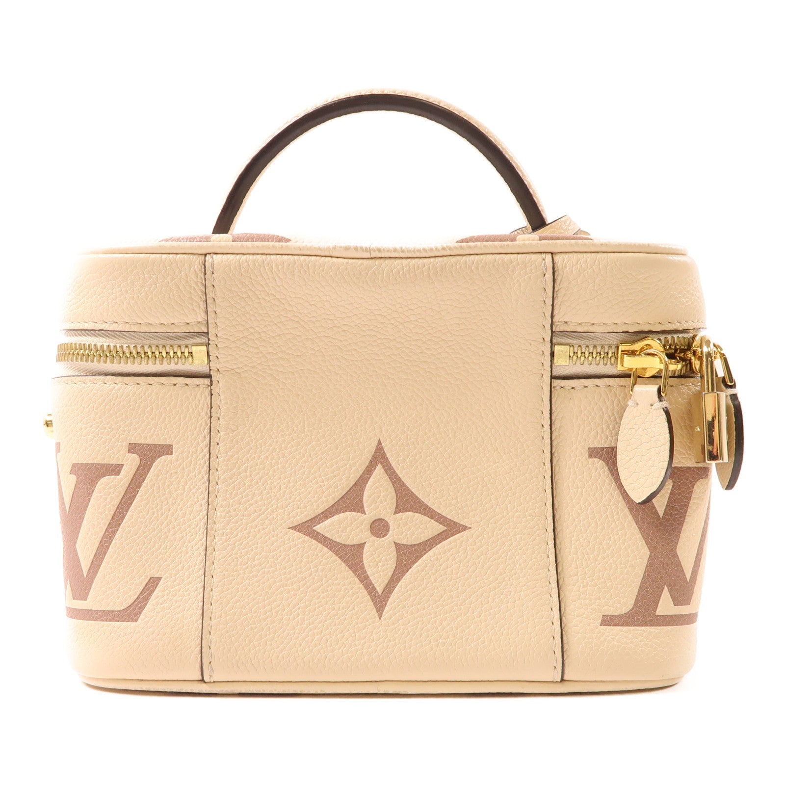 LOUIS VUITTON Monogram Empreinte Vanity PM 2 Way Shoulder金扣手挽肩背兩用袋奶油色