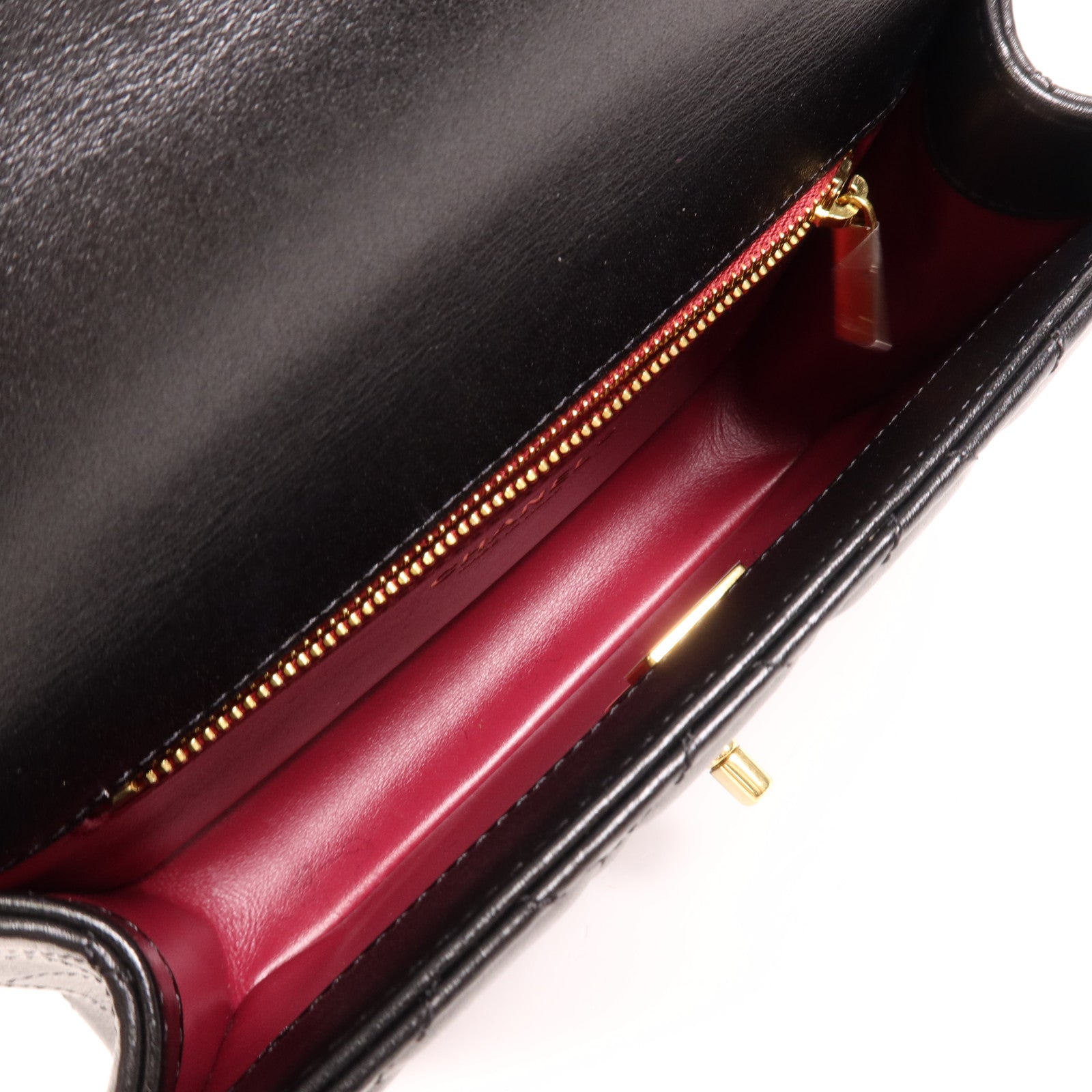 CHANEL 牛皮皮革Chain Shoulder金扣手挽肩背兩用袋