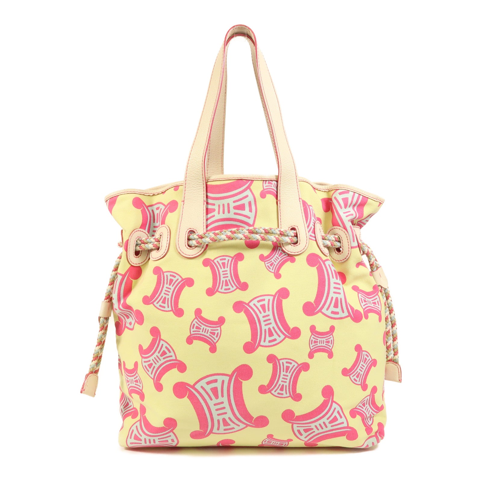 CELINE 帆布Macadam Tote銀扣肩背袋