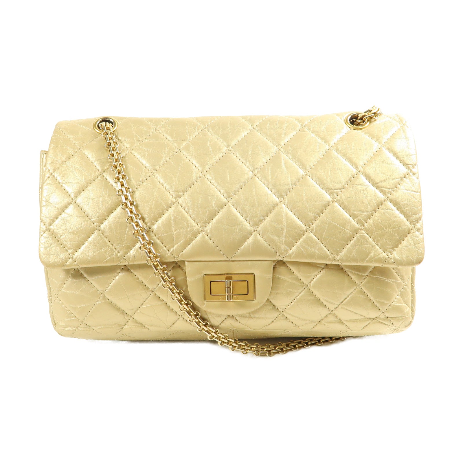 CHANEL 【激減優惠】牛皮皮革Jumbo 2.55金扣鏈帶肩背袋